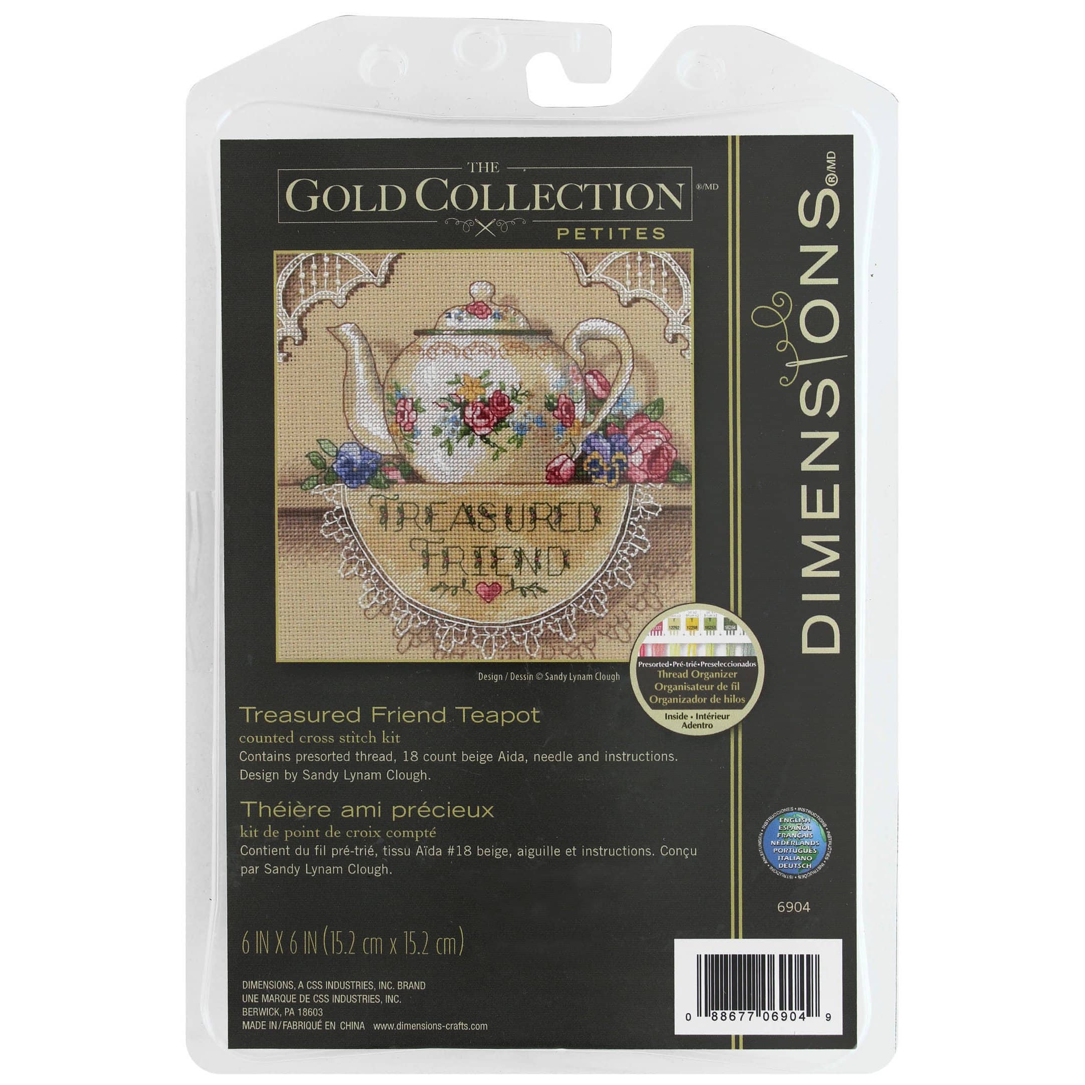 Dimensions Treasured Friend Teapot Counted Cross Stitch Kit