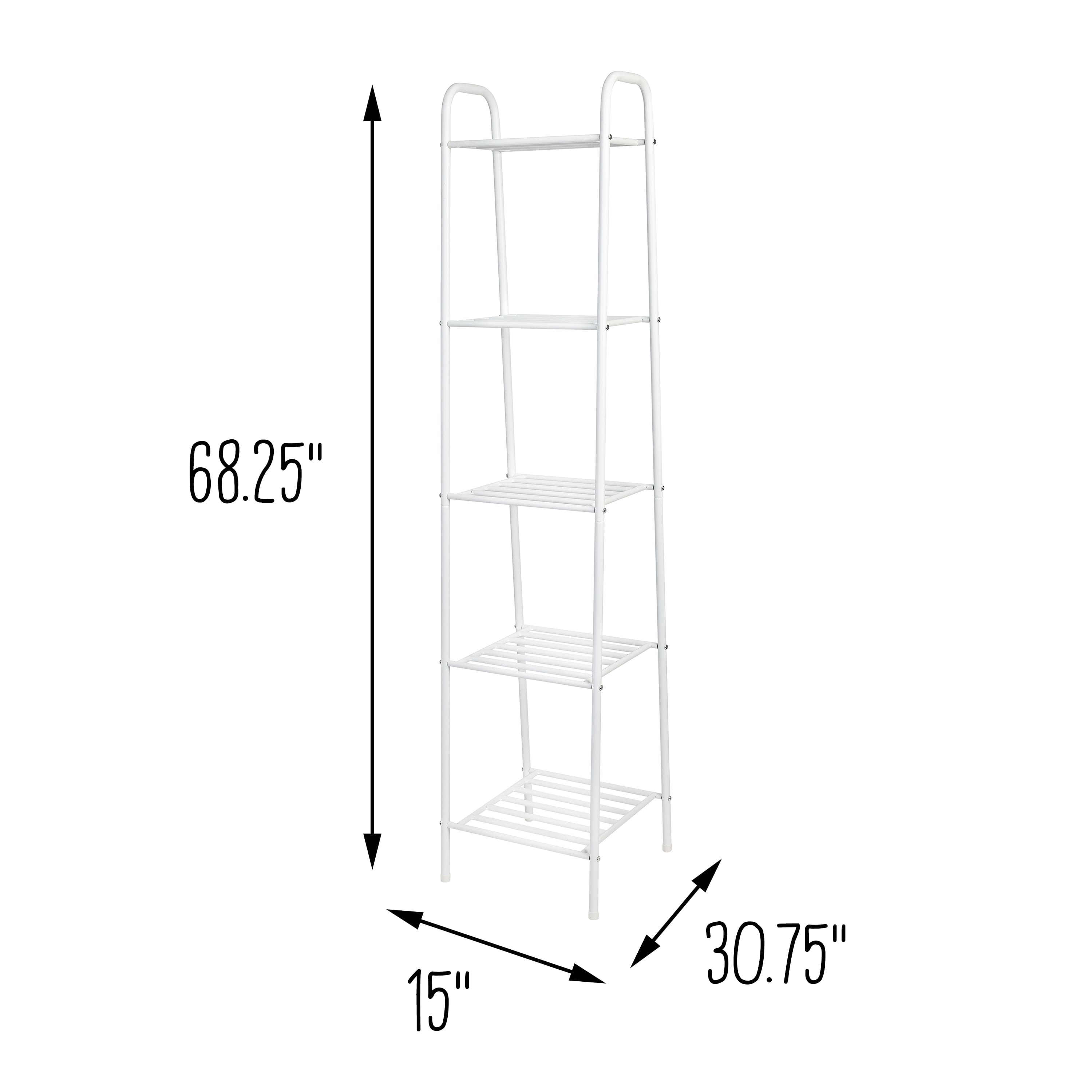 Honey Can Do White Matte 5-Tier Shelf