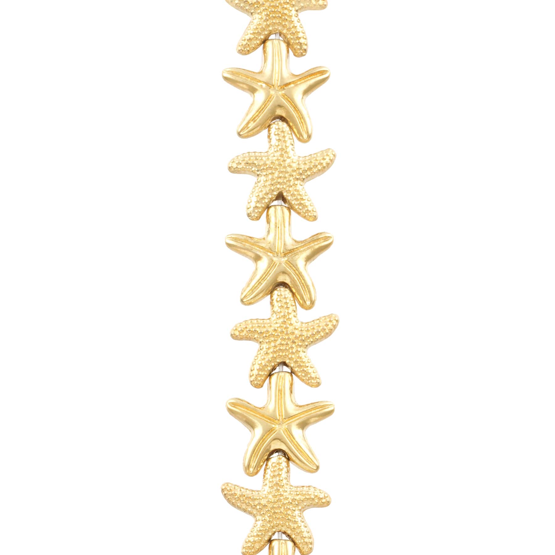 12 Packs: 12 ct. (144 total) Gold Metal Starfish Beads, 14mm by Bead Landing™