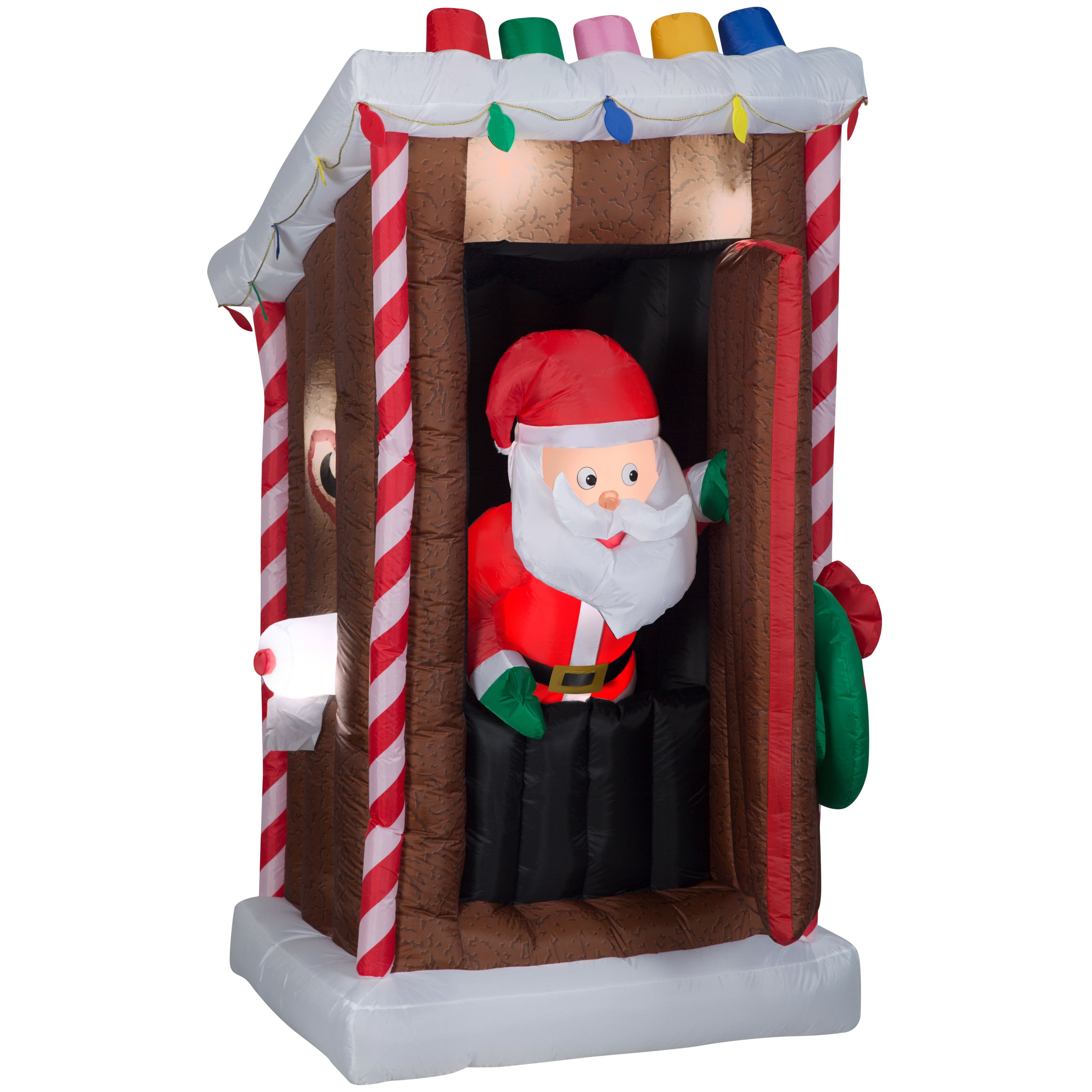 6ft. Animated Airblown&#xAE; Inflatable Christmas Santa&#x27;s Outhouse