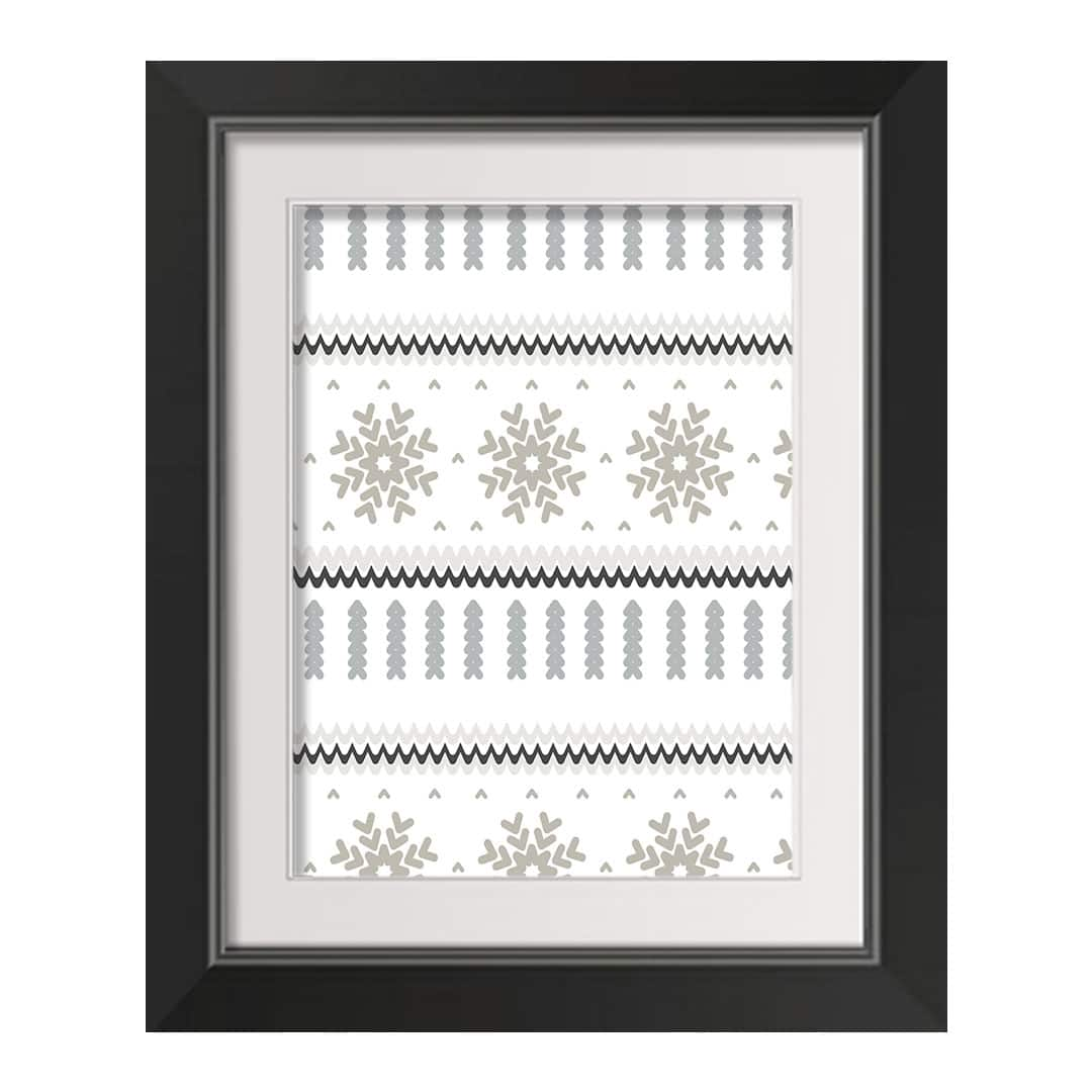 14" Knit Gray Black Framed Print Wall Art