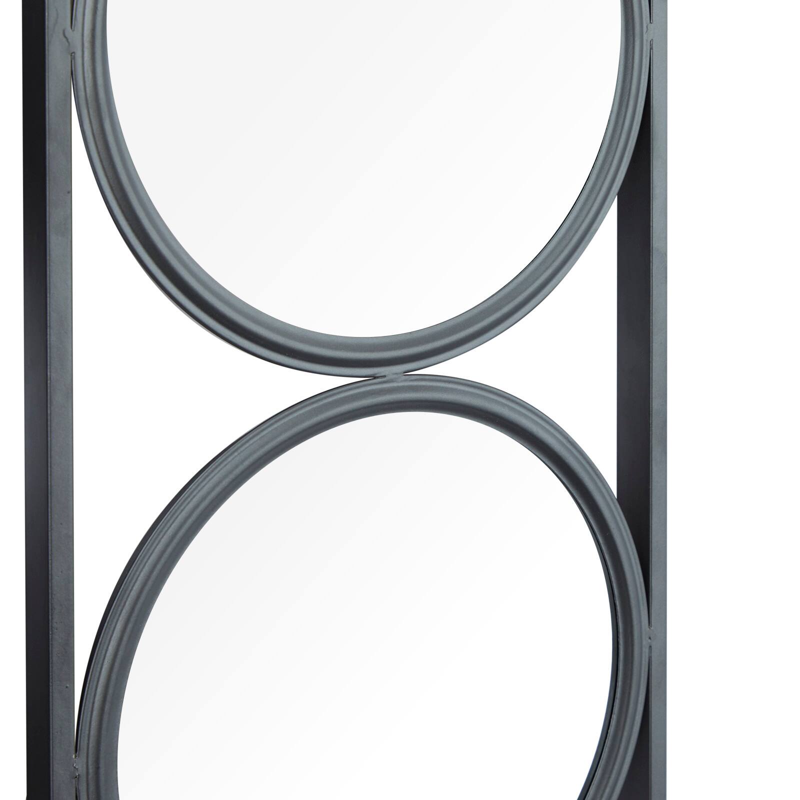 Set of 3 Black Iron Industrial Wall Mirror, 37" x 11"
