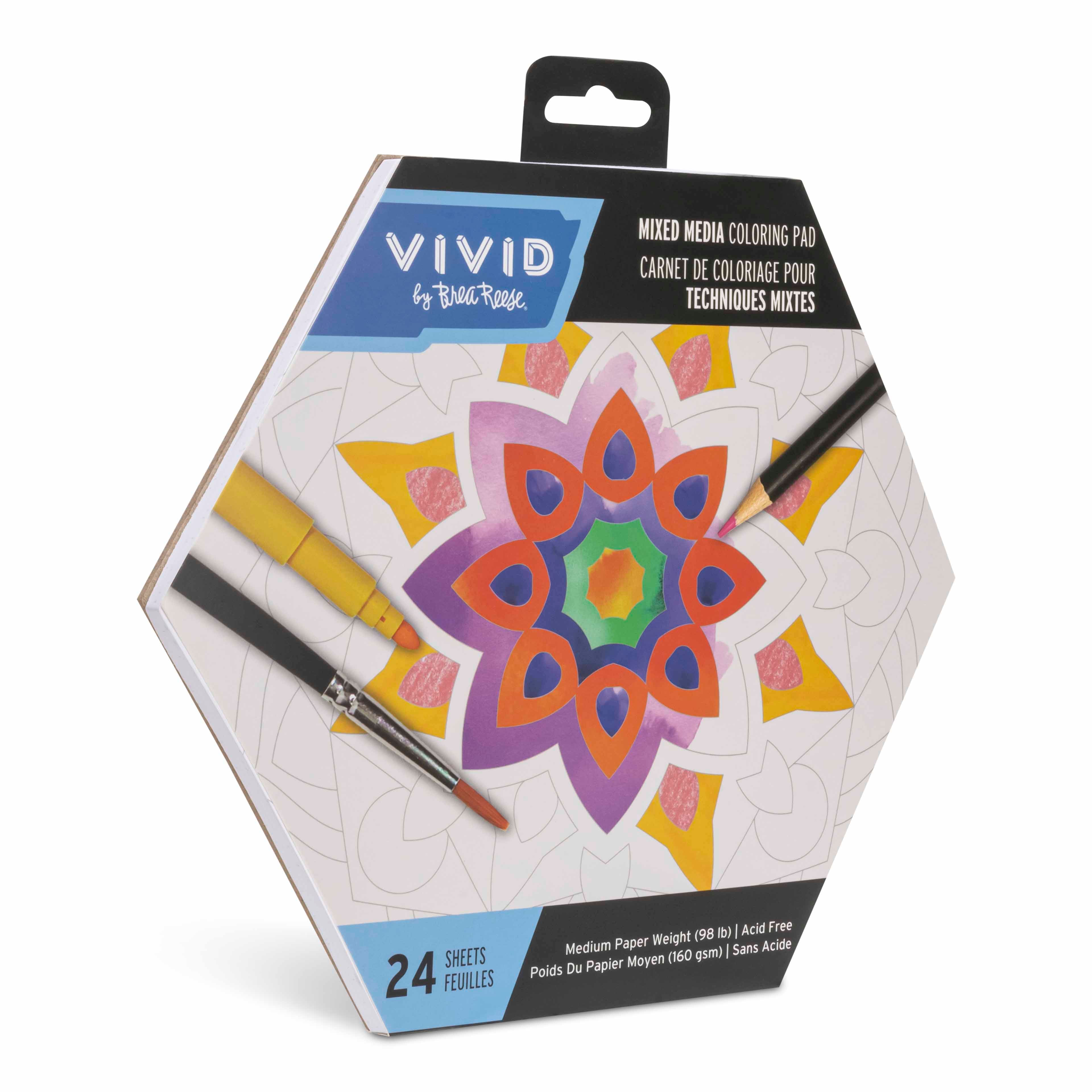 VIVID by Brea Reese&#xAE; Mandala Mixed Media Coloring Pad