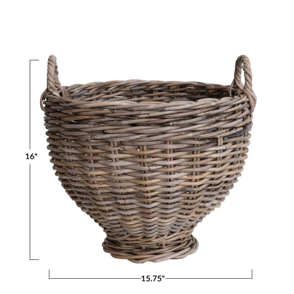 Medium Natural Woven Rattan Storage Basket 