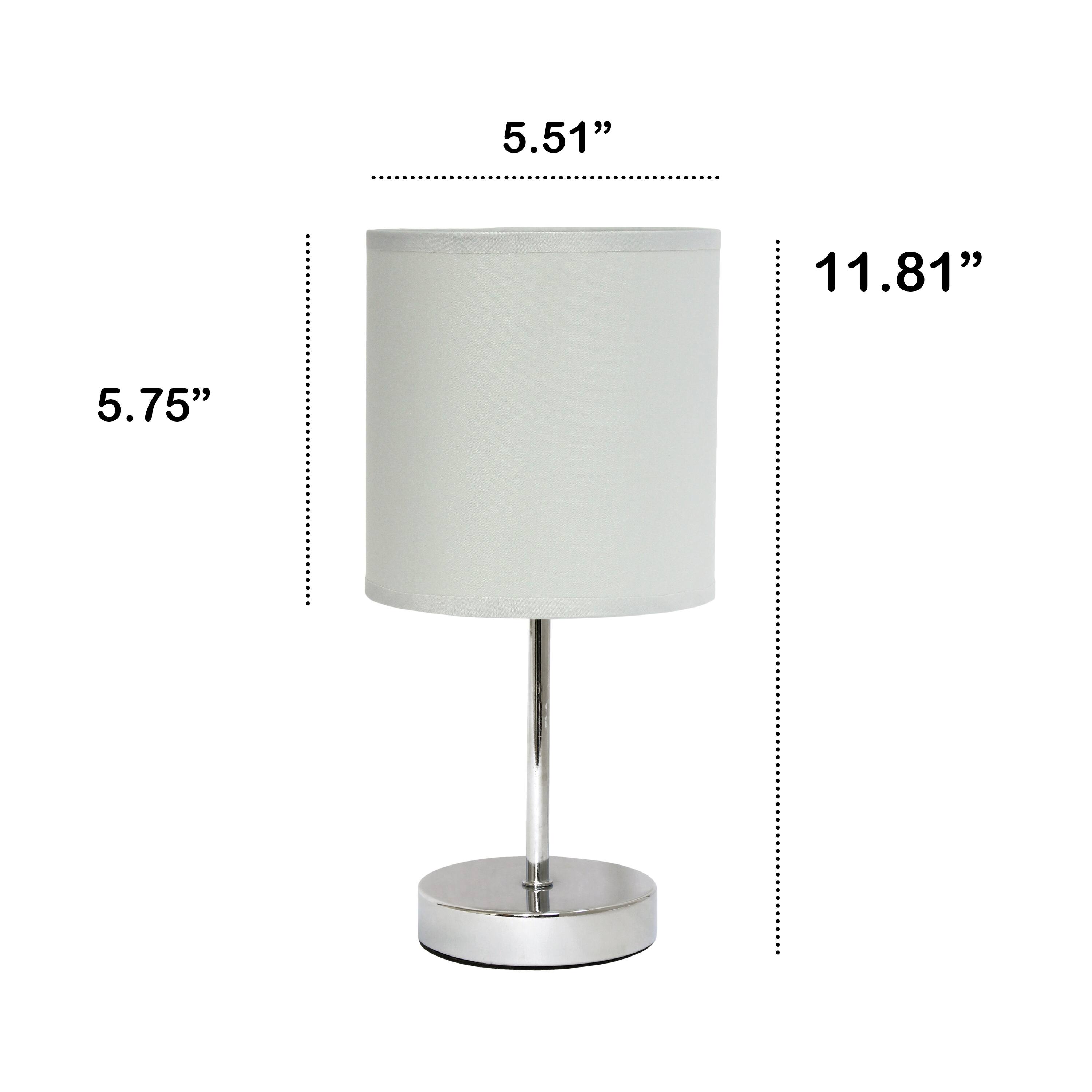 Creekwood Home Nauru 12&#x22; Brushed Nickel Petite Metal Stick Table Lamp