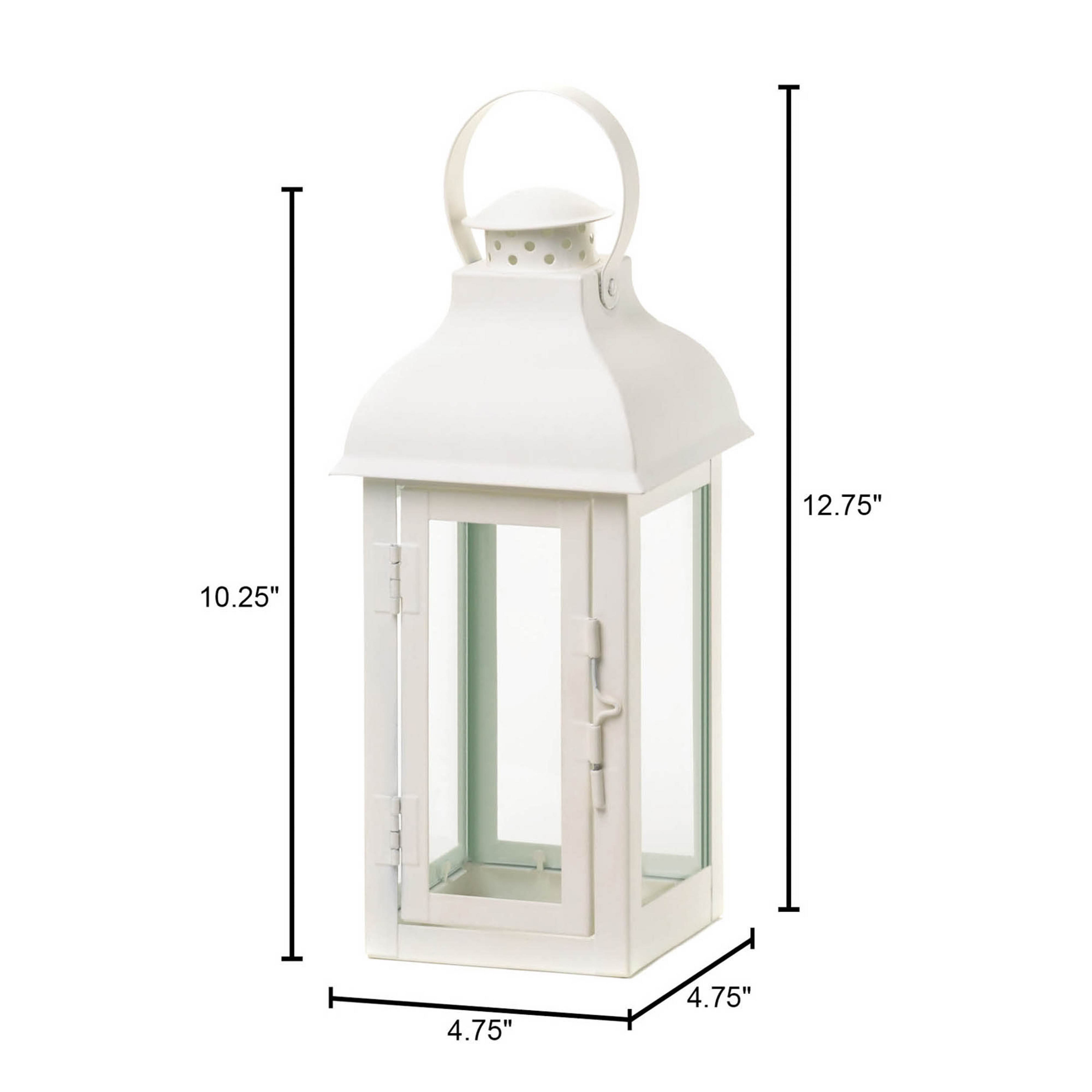 12.75&#x22; Gable White Lantern