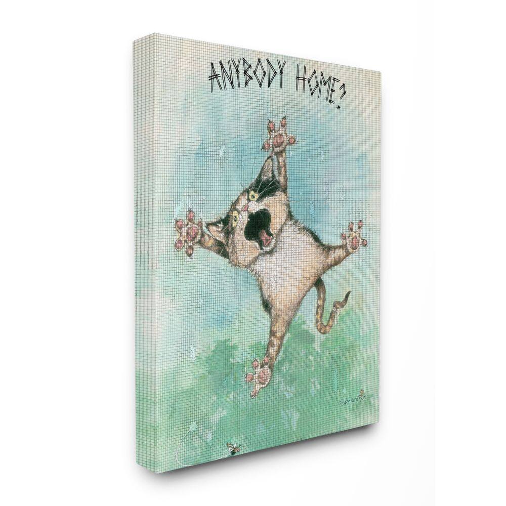 Stupell Industries Anybody Home Funny Cat Cartoon Pet Design Canvas Wall Art