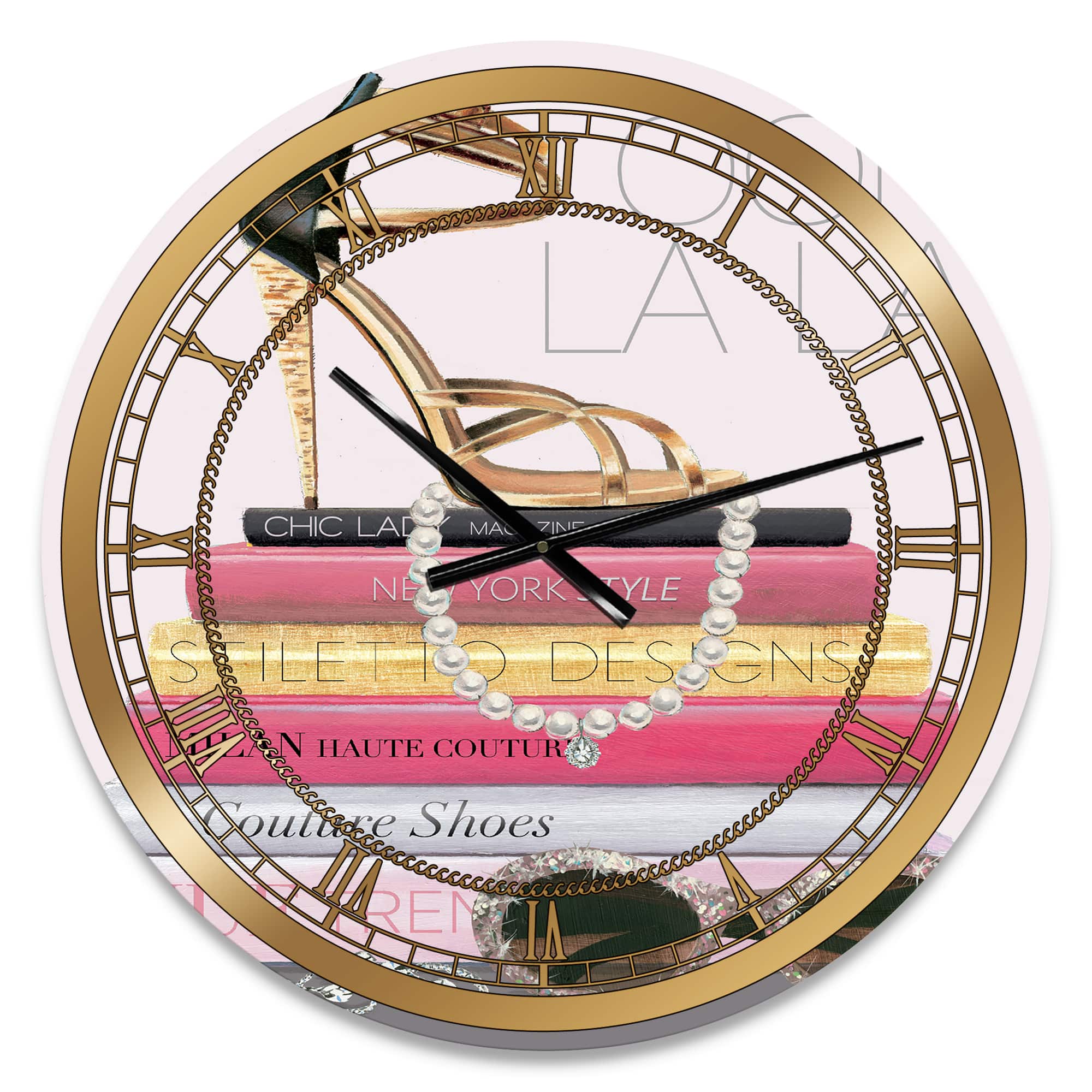 Designart 'Paris Glamourous Gold Style Ii Glam Wall Clock