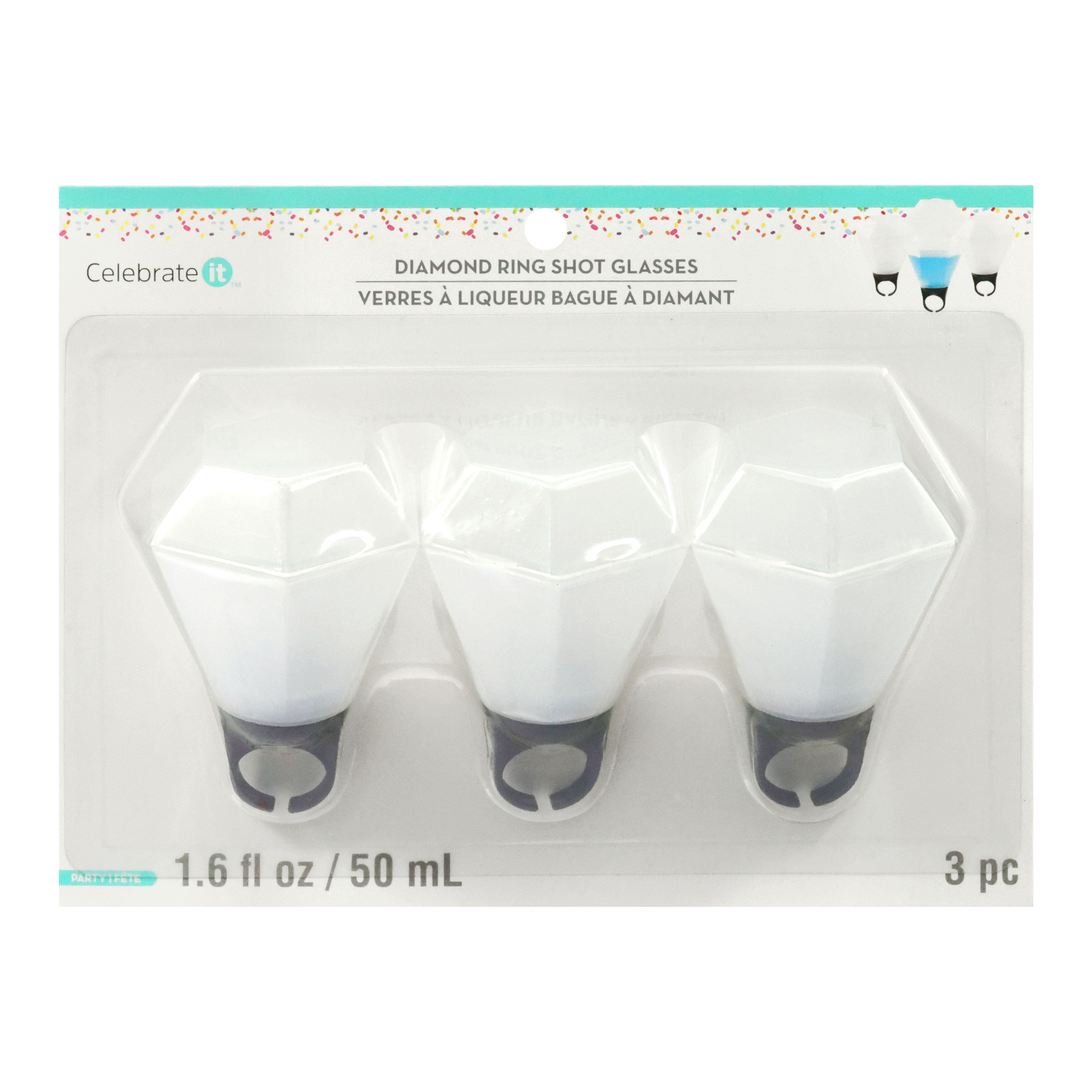 Diamond Ring Shot Glasses, 3ct. by Celebrate It&#x2122;