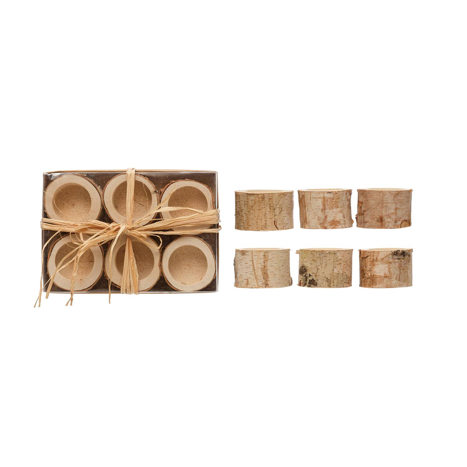 Birch Wood Containers, 6ct.