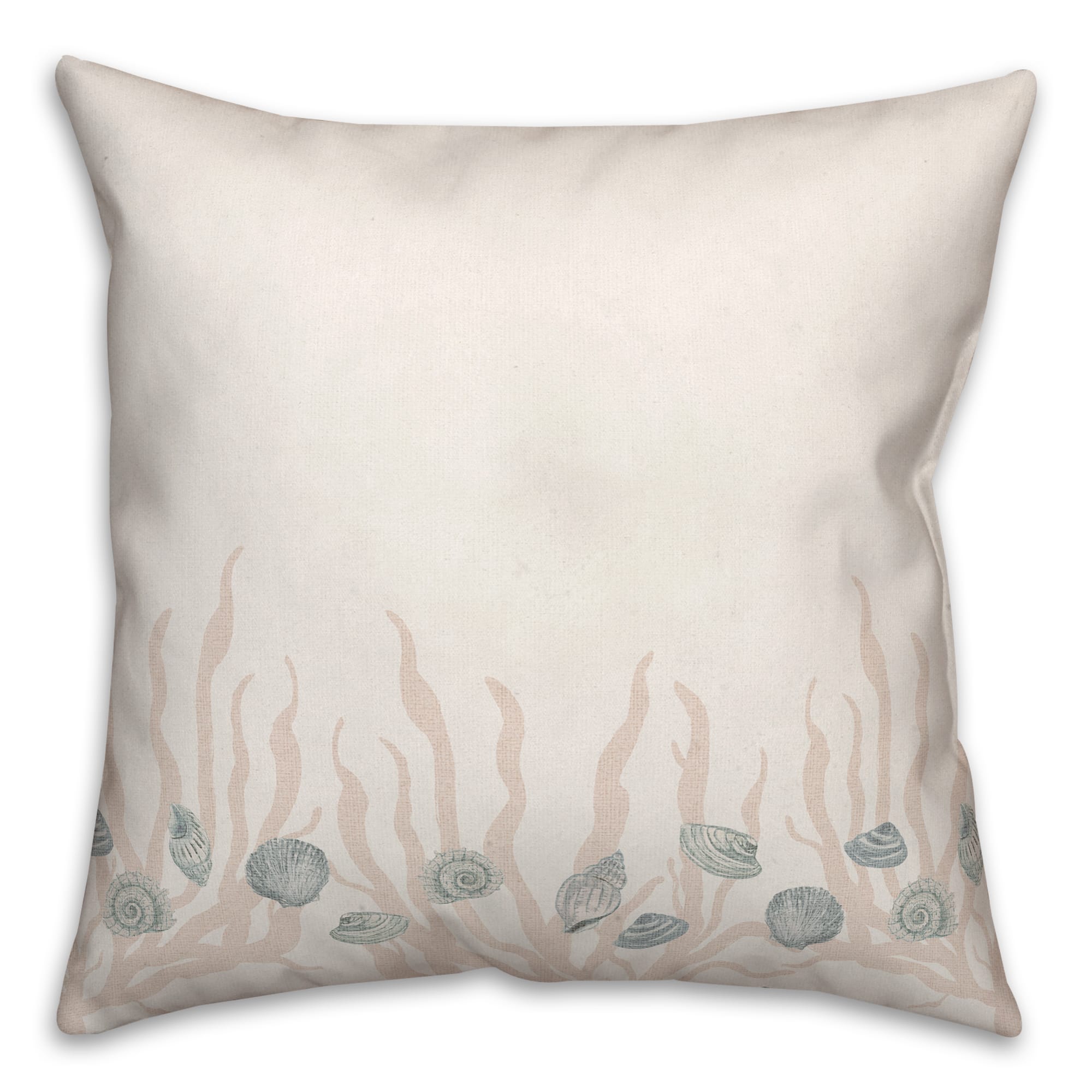 Shell &#x26; Coral Border Throw Pillow