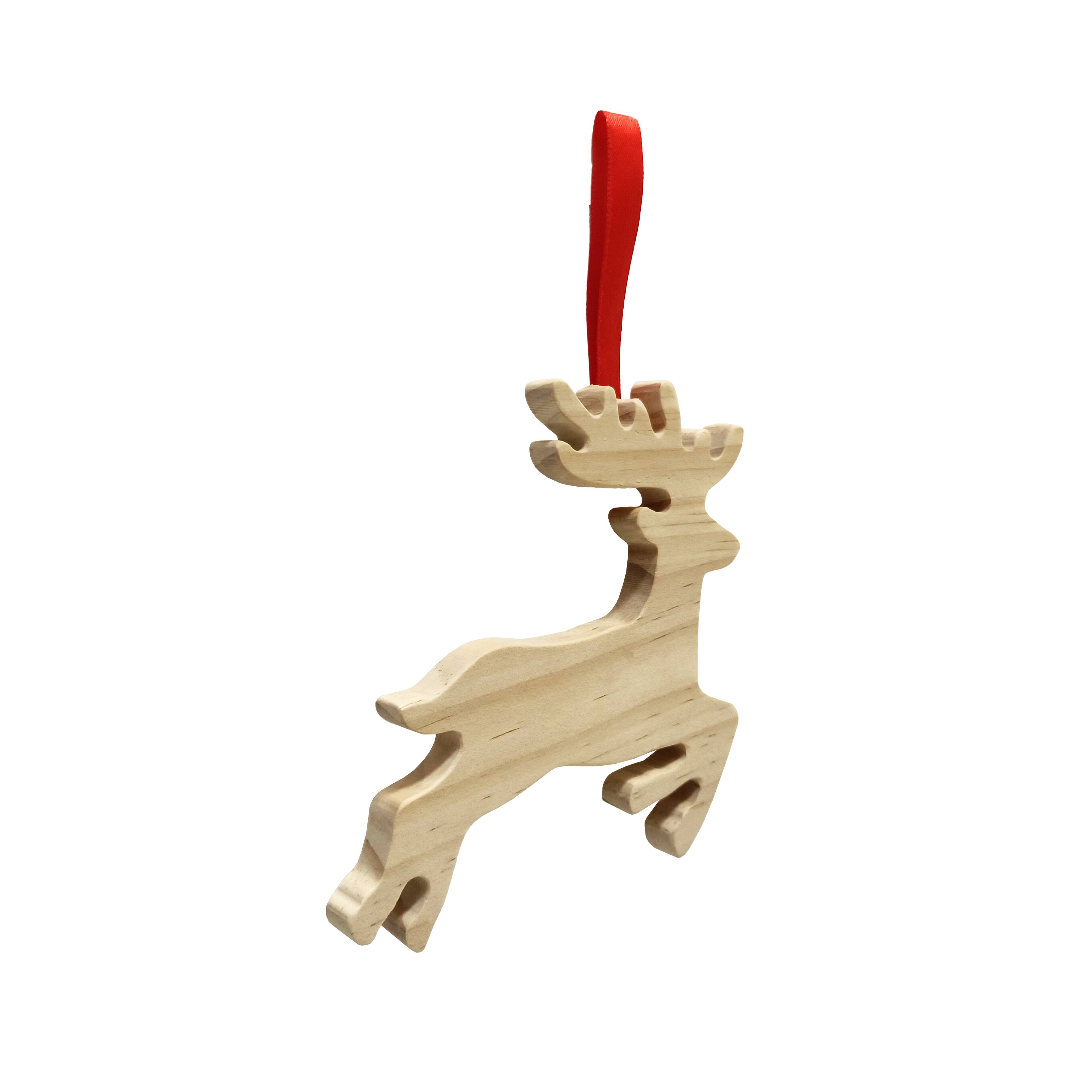 Ornement de renne en bois de pin de 10,2 cm &#xE0; d&#xE9;corer soi-m&#xEA;me de Make Market