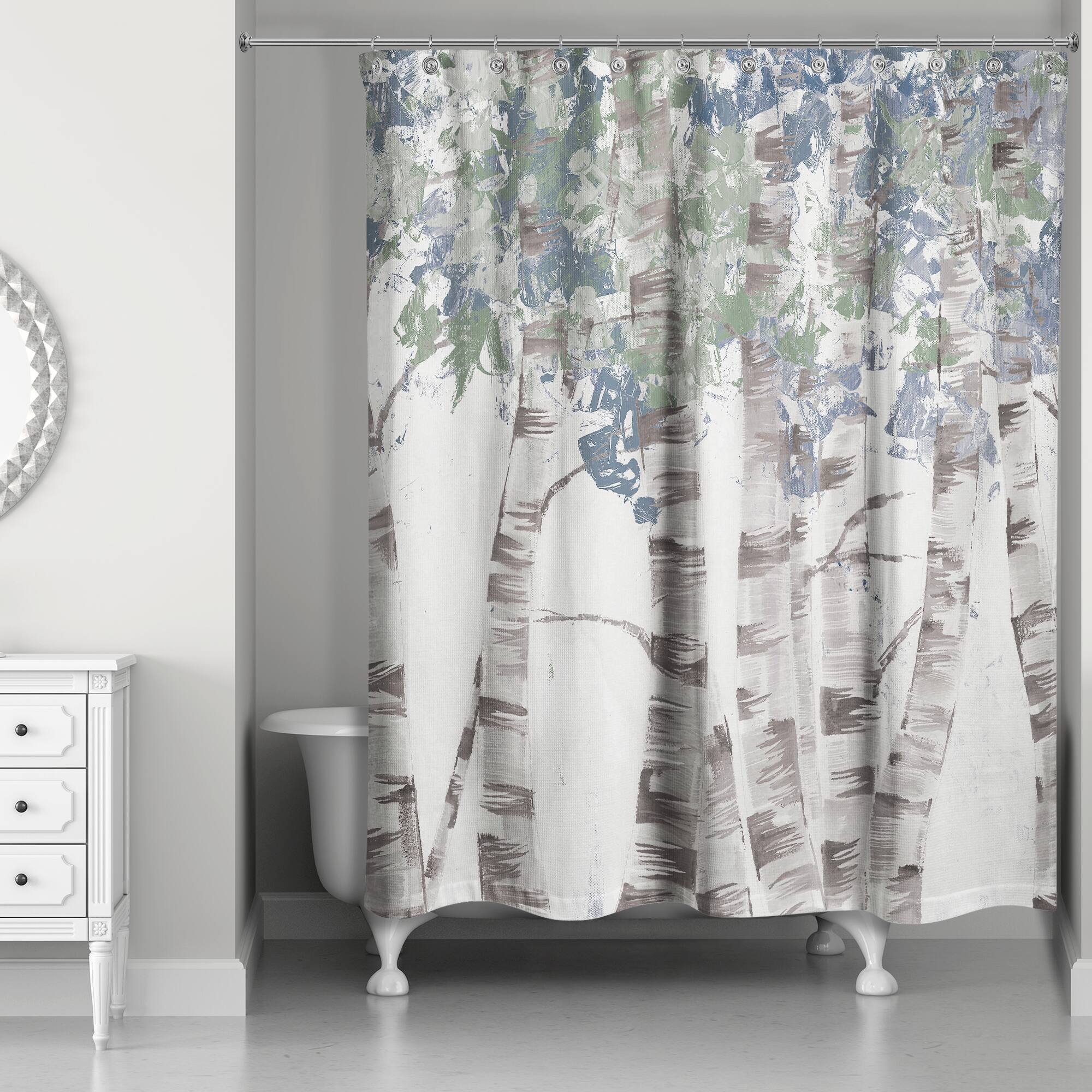 Birch Trees 71" x 74" Shower Curtain
