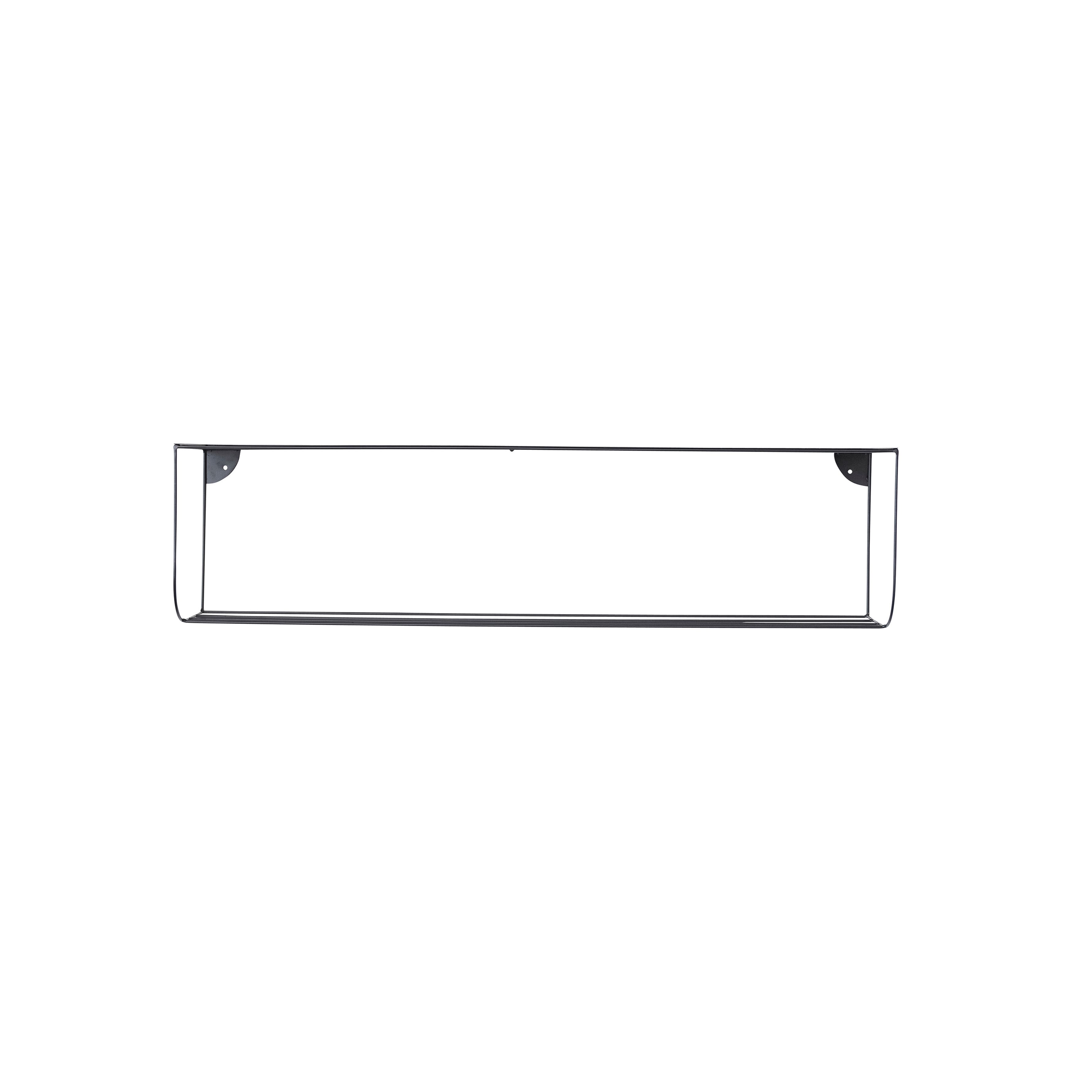 Hello Honey® 40" Matte Black Metal Two-Tier Wall Shelf
