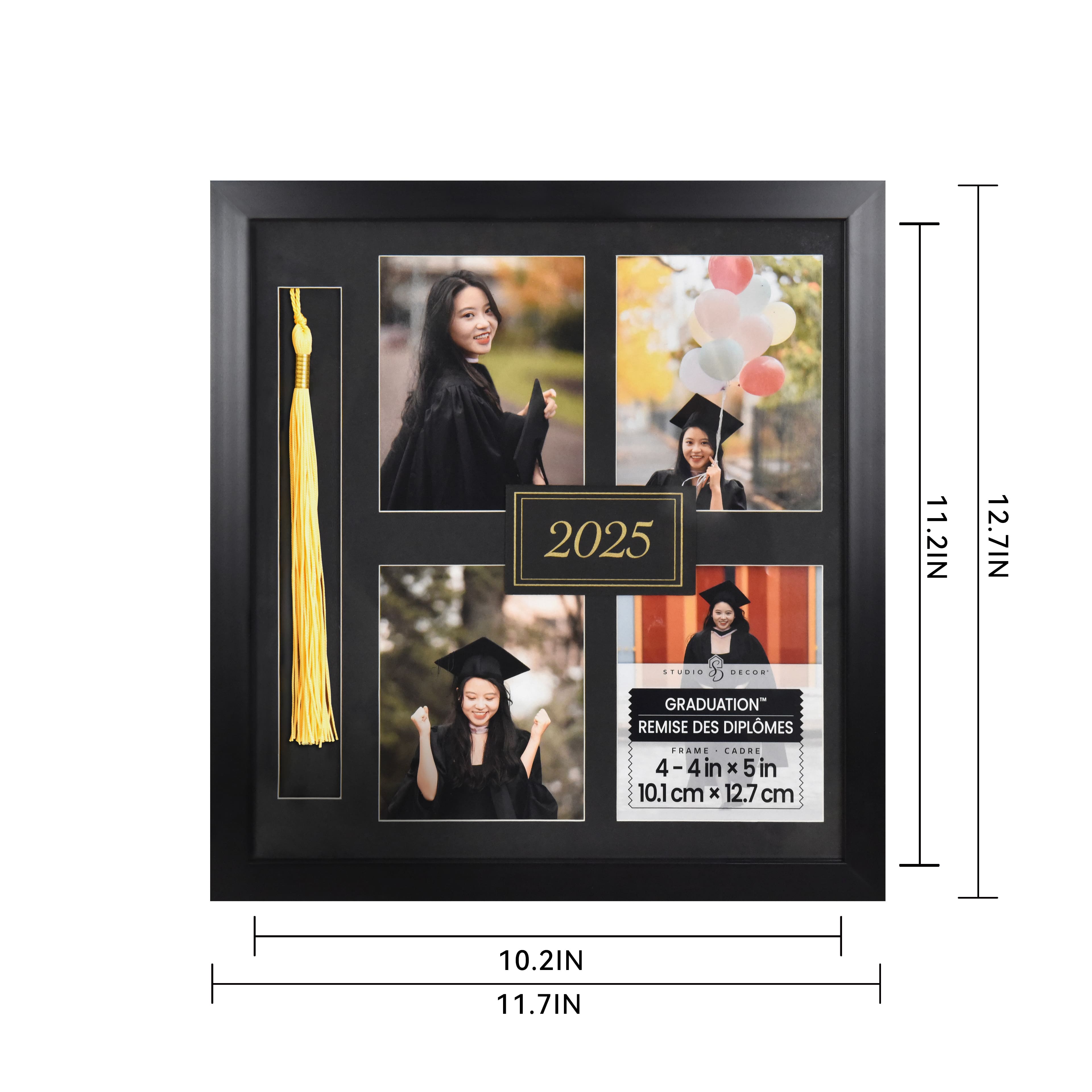4 Opening Graduation&#x2122; 4&#x22; x 5&#x22; Black 2025 Frame with Mat by Studio D&#xE9;cor&#xAE;