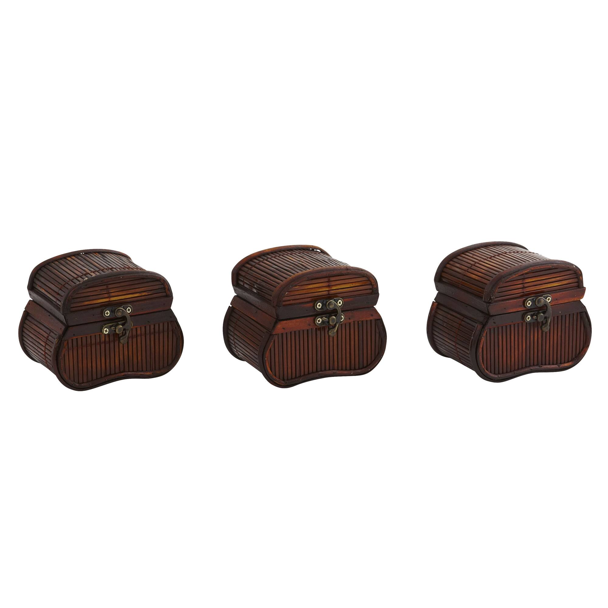 4&#x22; Bamboo Chests, 3ct.