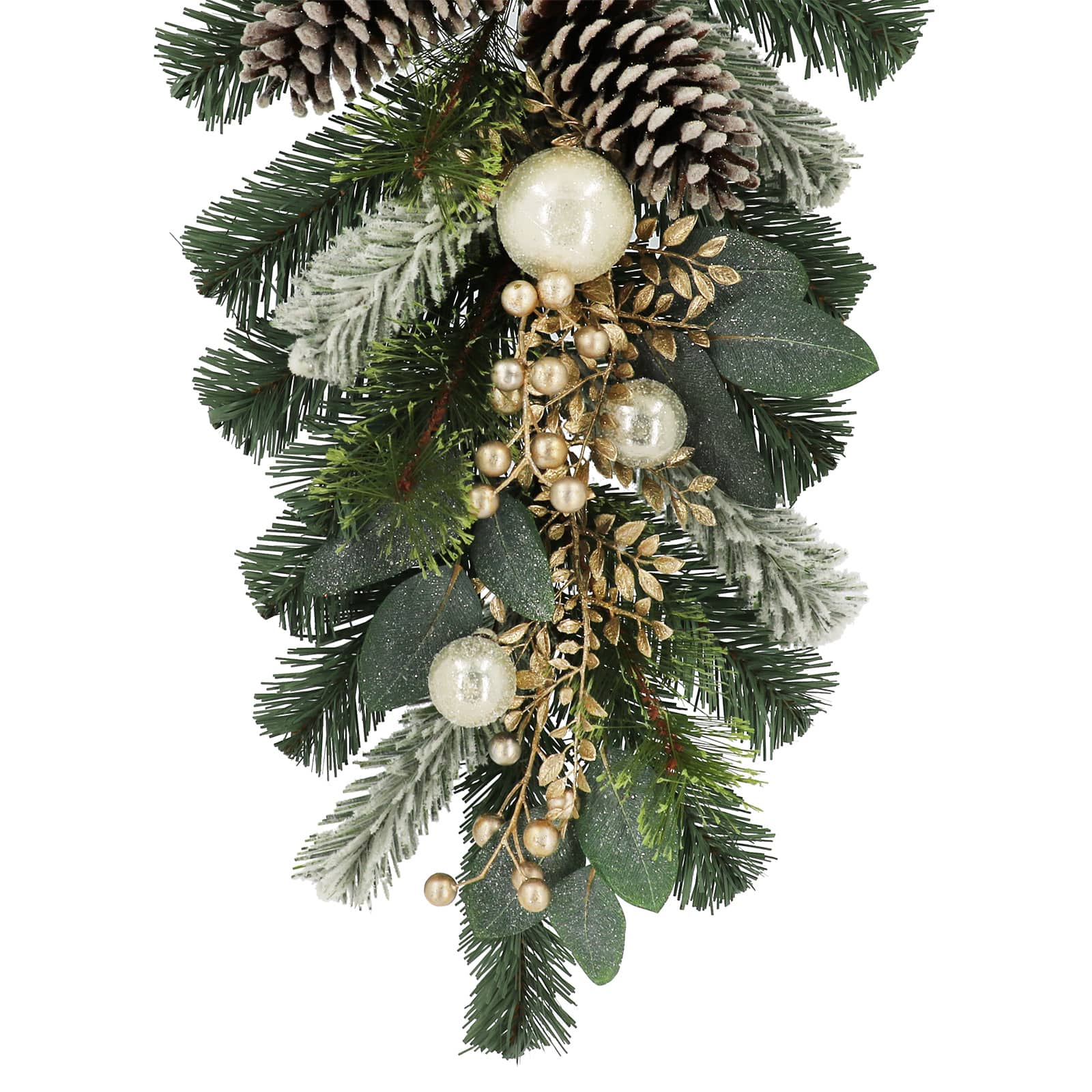 24&#x22; Snowy Pine &#x26; Champagne Berry Teardrop by Ashland&#xAE;