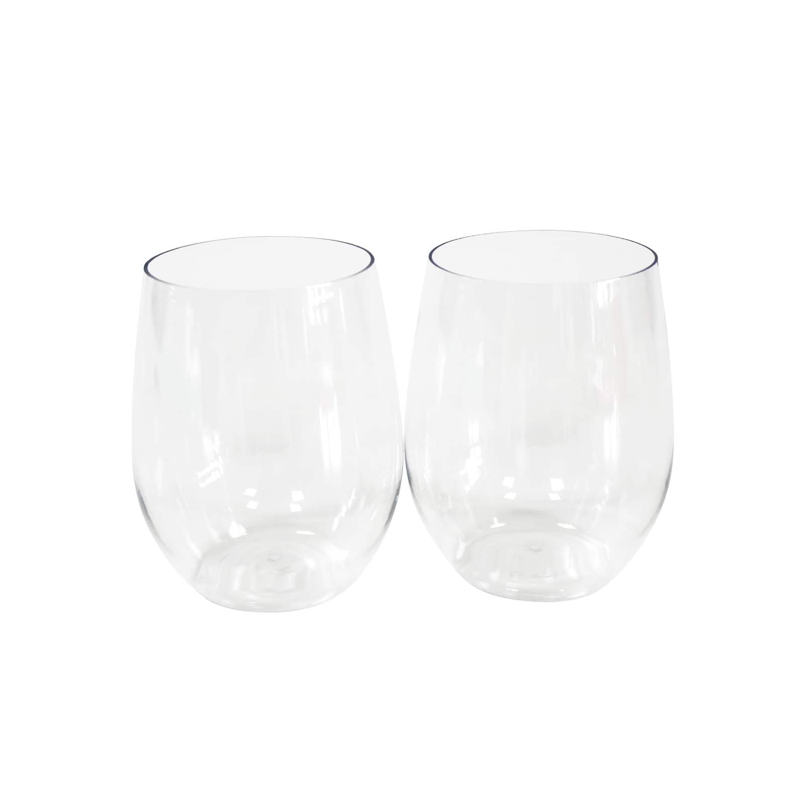 12oz. Clear Plastic Stemless Wine Glasses by Celebrate It&#x2122;, 20ct.