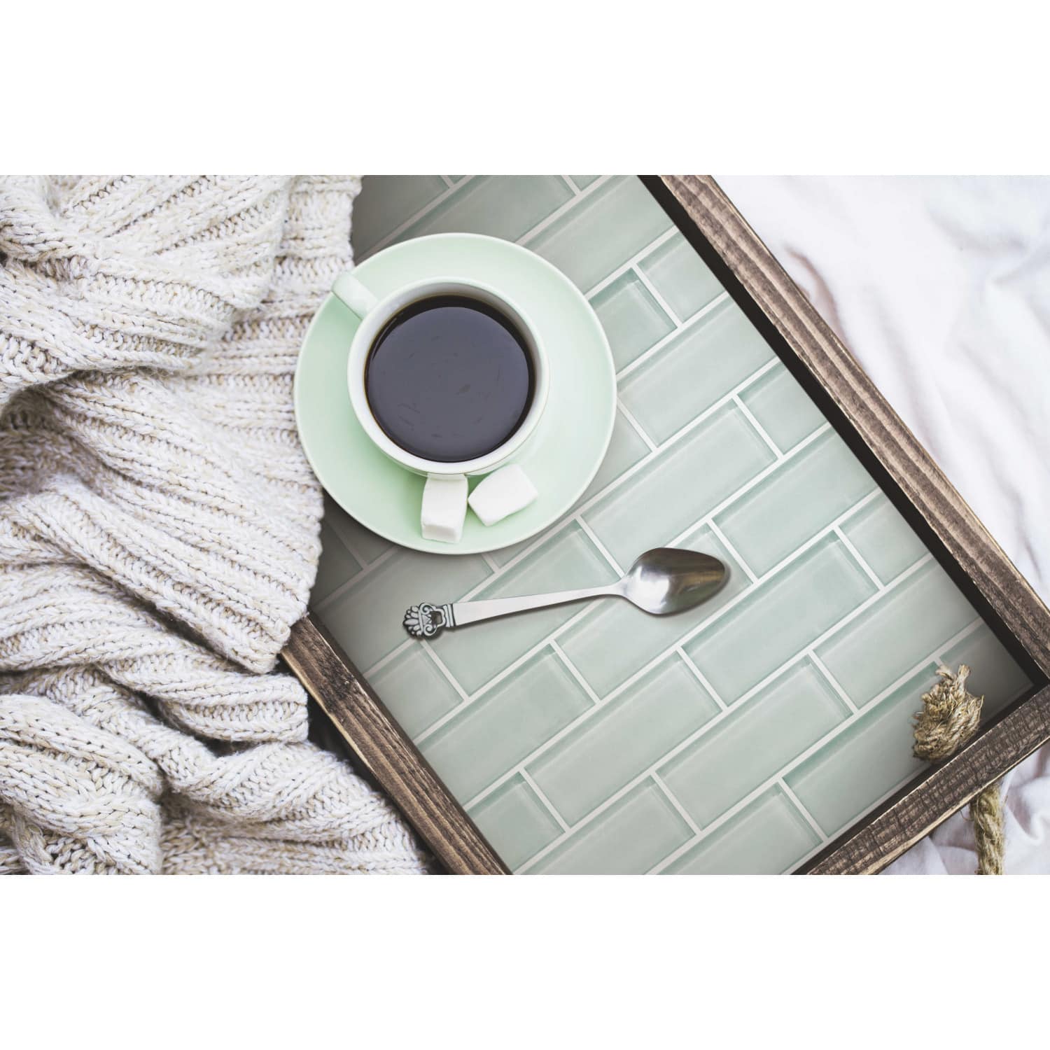 RoomMates Aqua Seaglass Subway Peel & Stick Sticktile