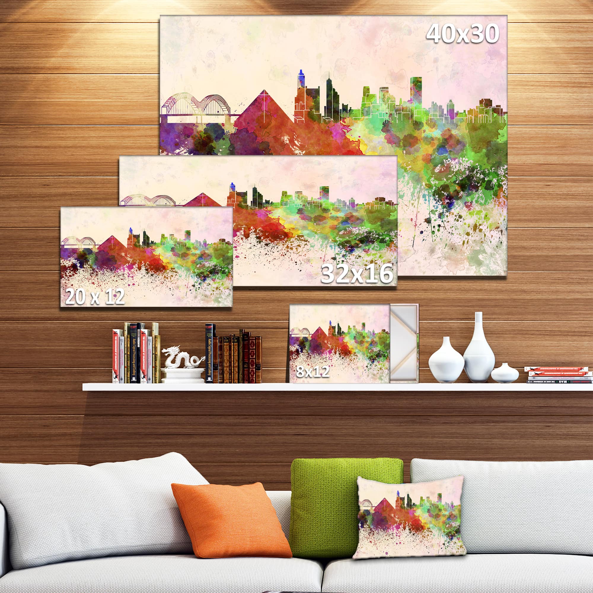 Designart - Memphis Skyline - Cityscape Canvas Artwork Print