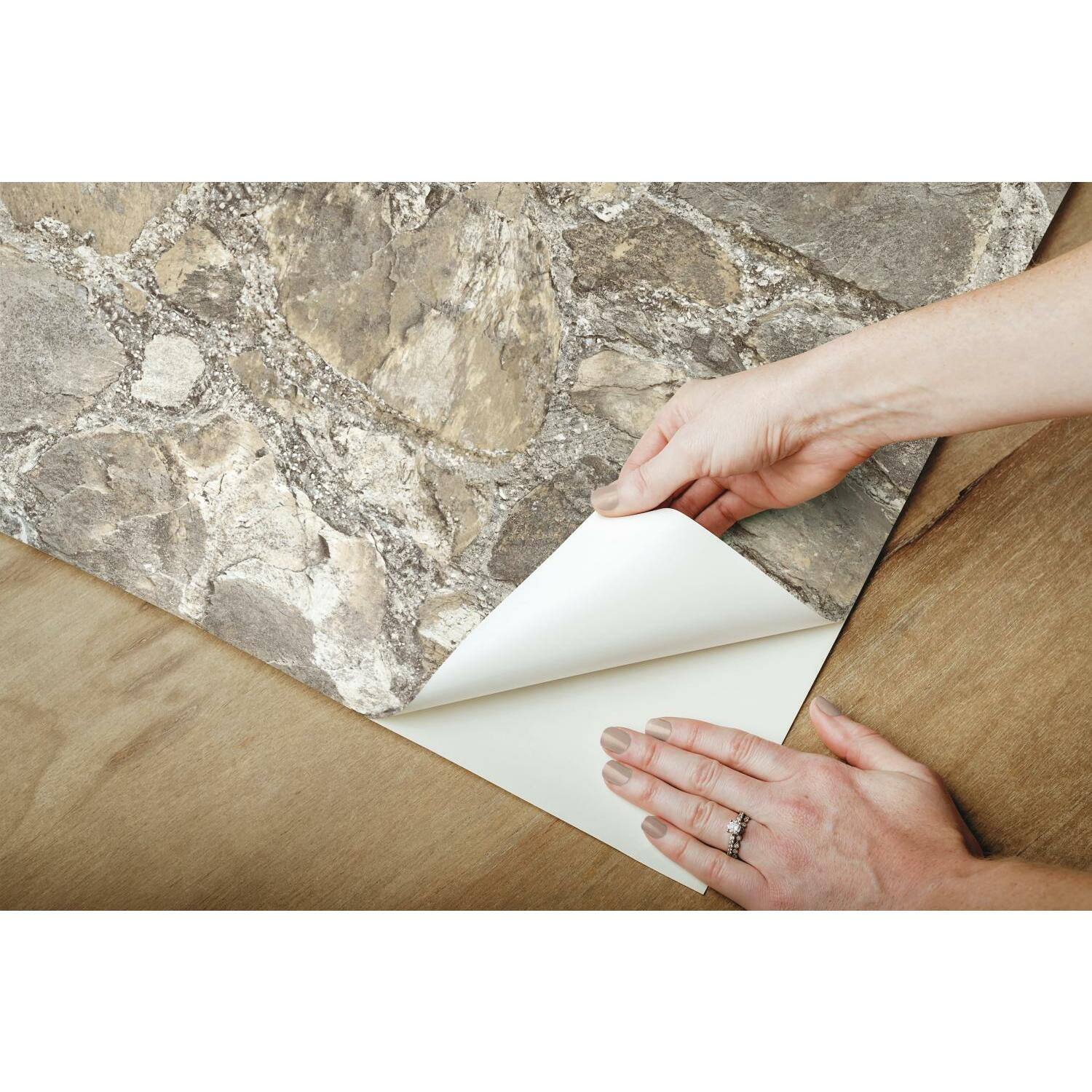 RoomMates Weathered Stone Peel & Stick Wallpaper