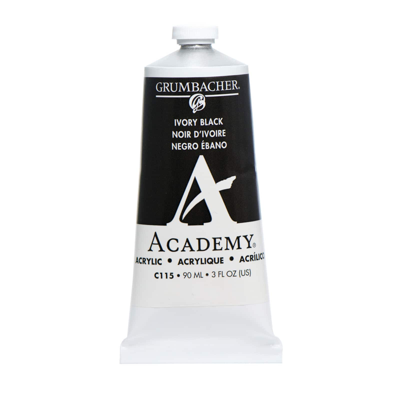 Grumbacher Mars Black Acrylic Paint Academy Color 150 mL - 5.07 FL OZ  C13411