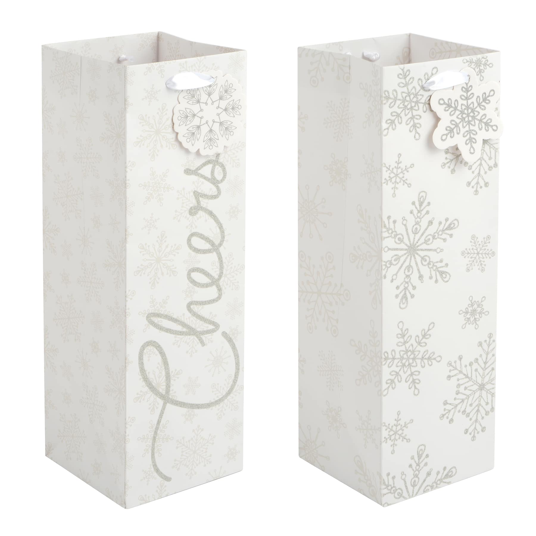 Cheers &#x26; Snowflakes Wine Bags, 2ct. by Celebrate It&#x2122; Christmas