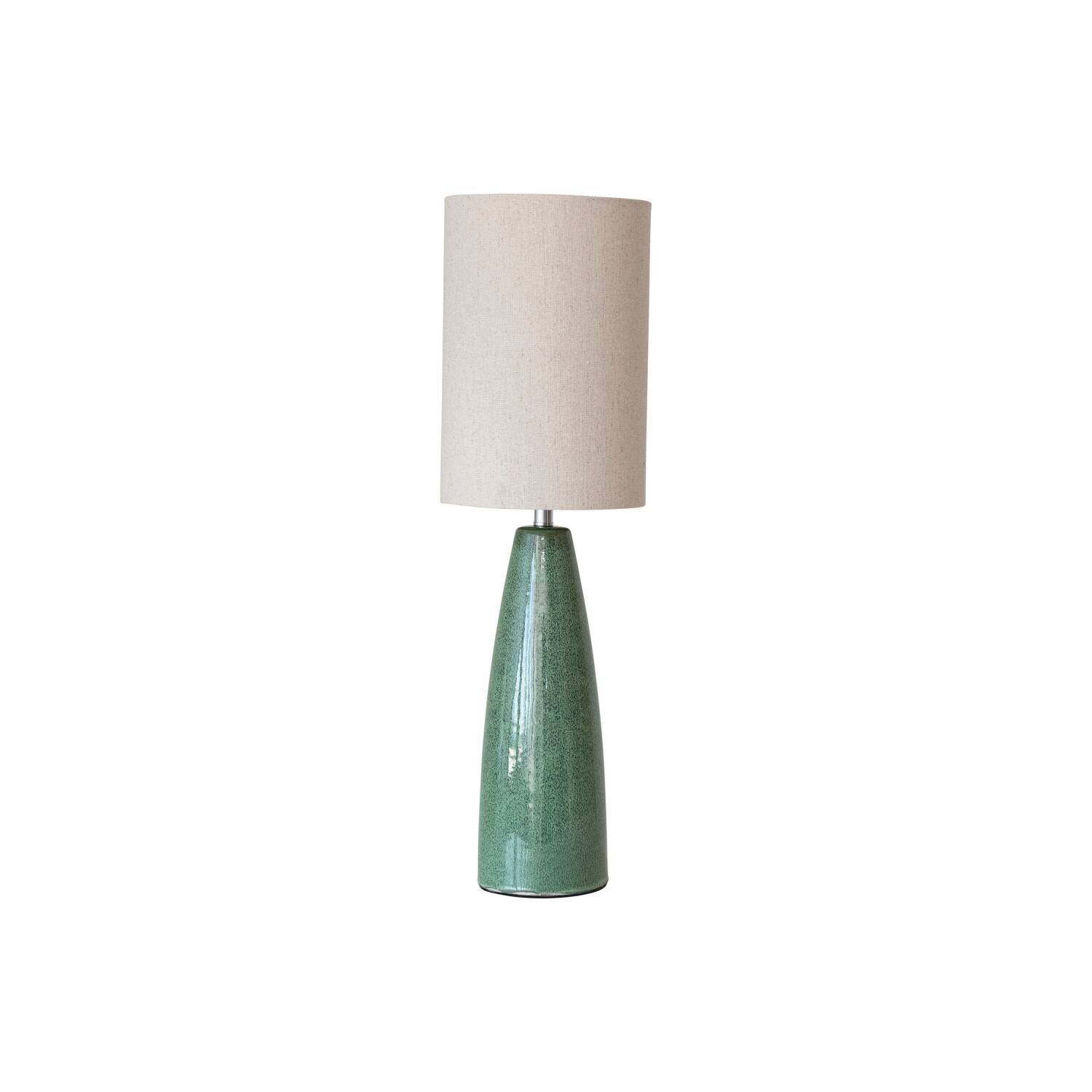 Hello Honey® 27.5" Green Reactive Glaze Ceramic Table Lamp with Linen Shade