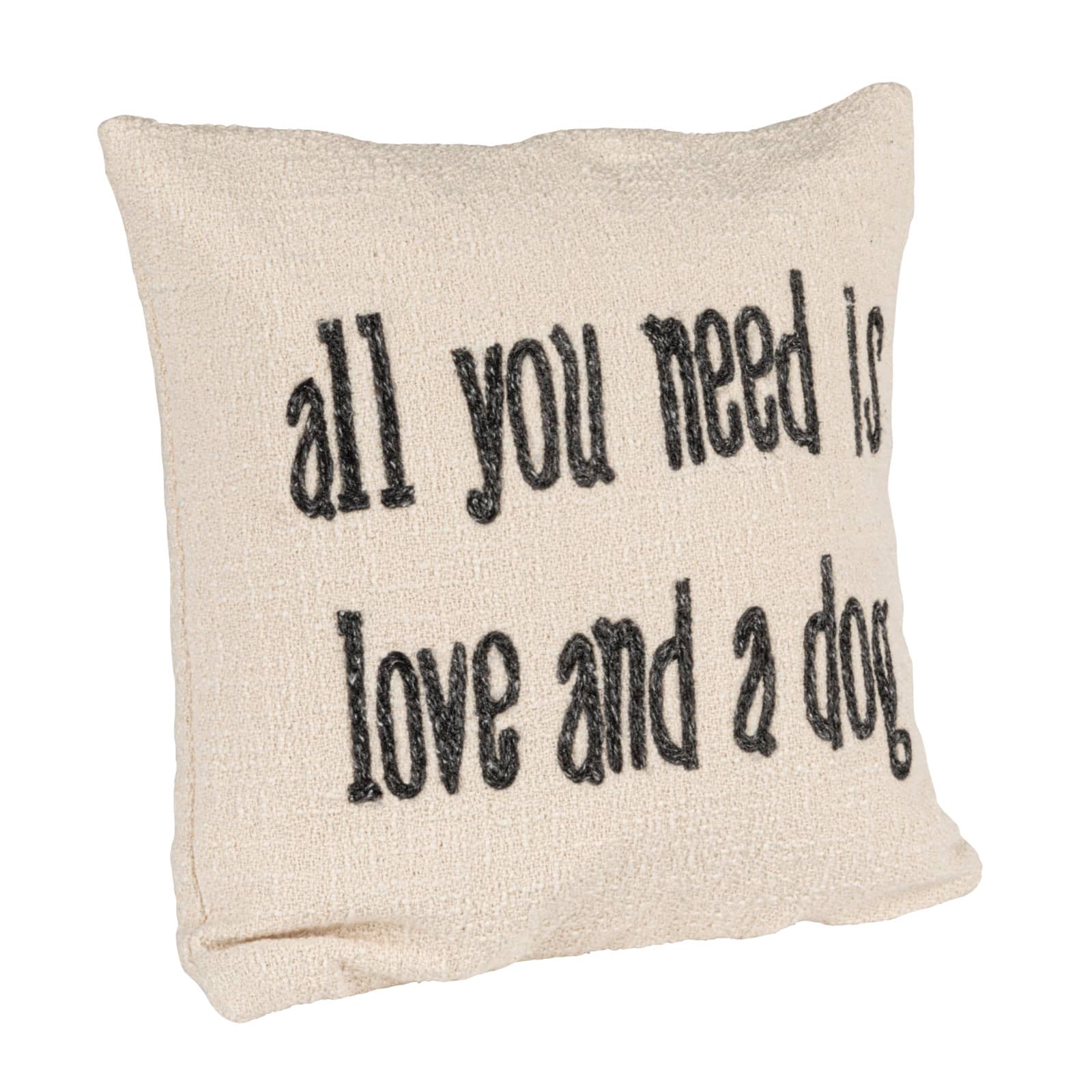 Hello Honey® All You Need White Square Cotton & Jute Pillow