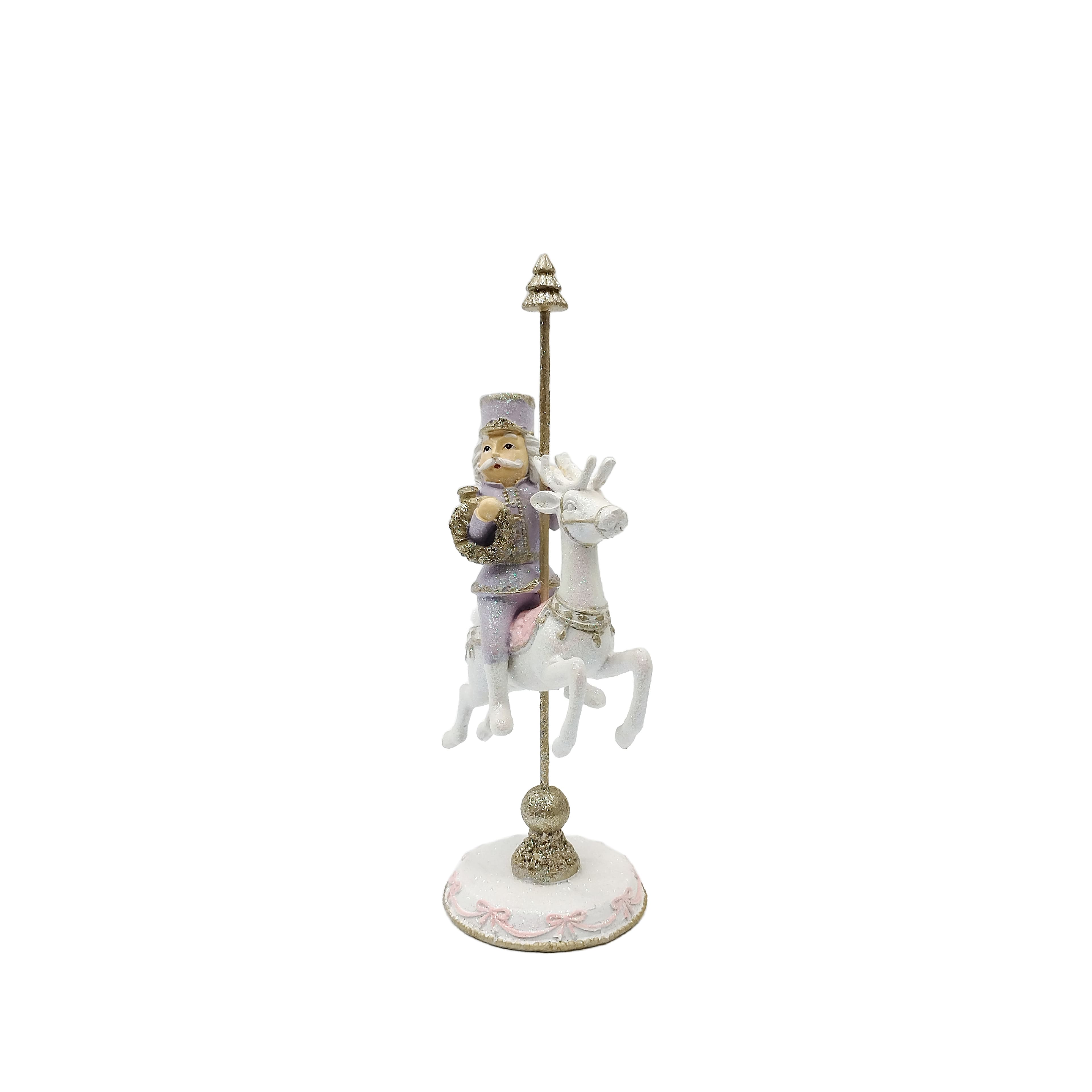 12&#x22; Lavender &#x26; Gold Carousel Soldier Tabletop D&#xE9;cor by Ashland&#xAE;