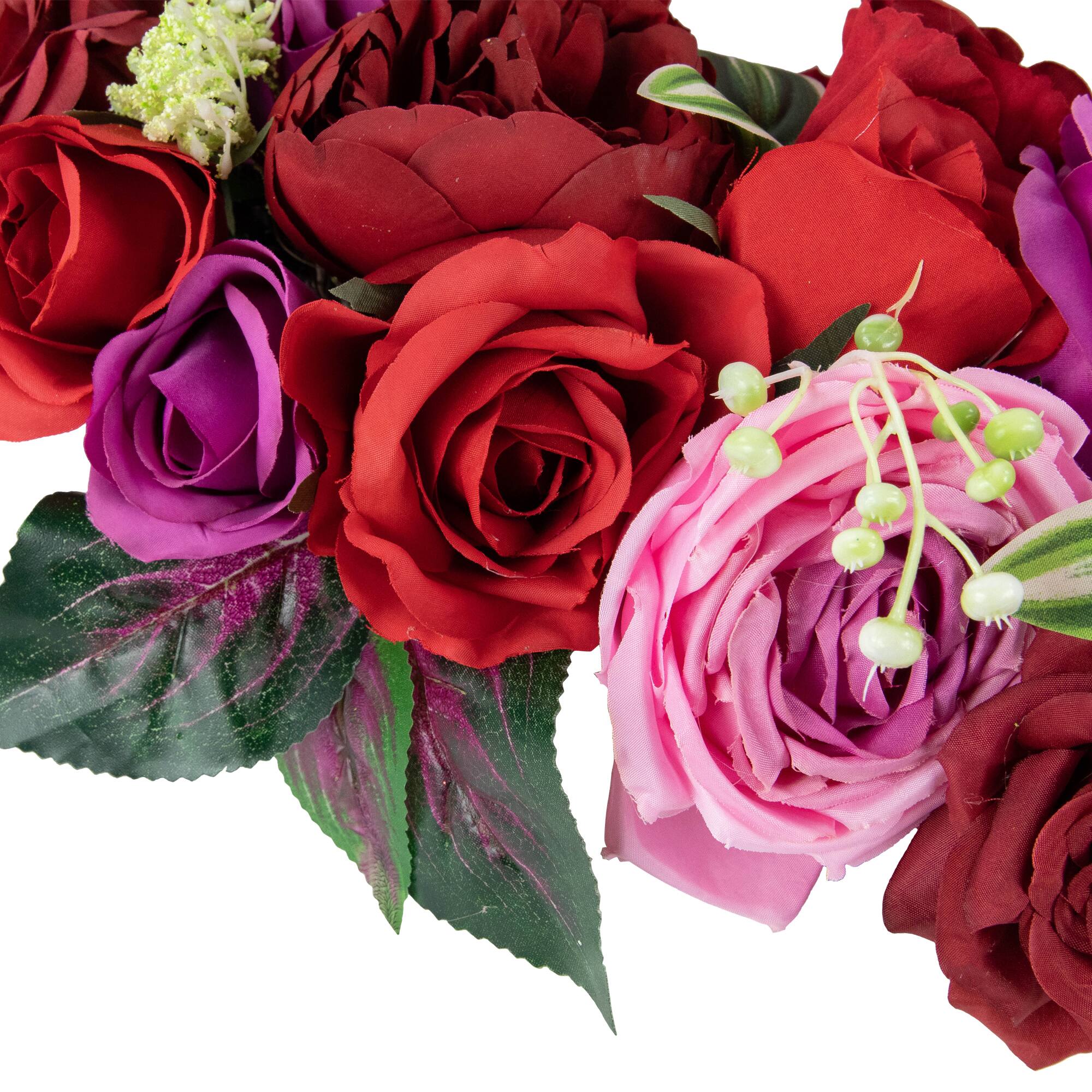 24" Mixed Rose Wreath