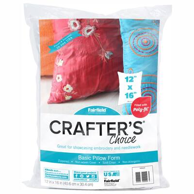 1 Pillow Cut Open- Poly-Fil Crafters Choice Decorative Square Pillow Inserts by Fairfield, 18 x 18 (Pack of 2)