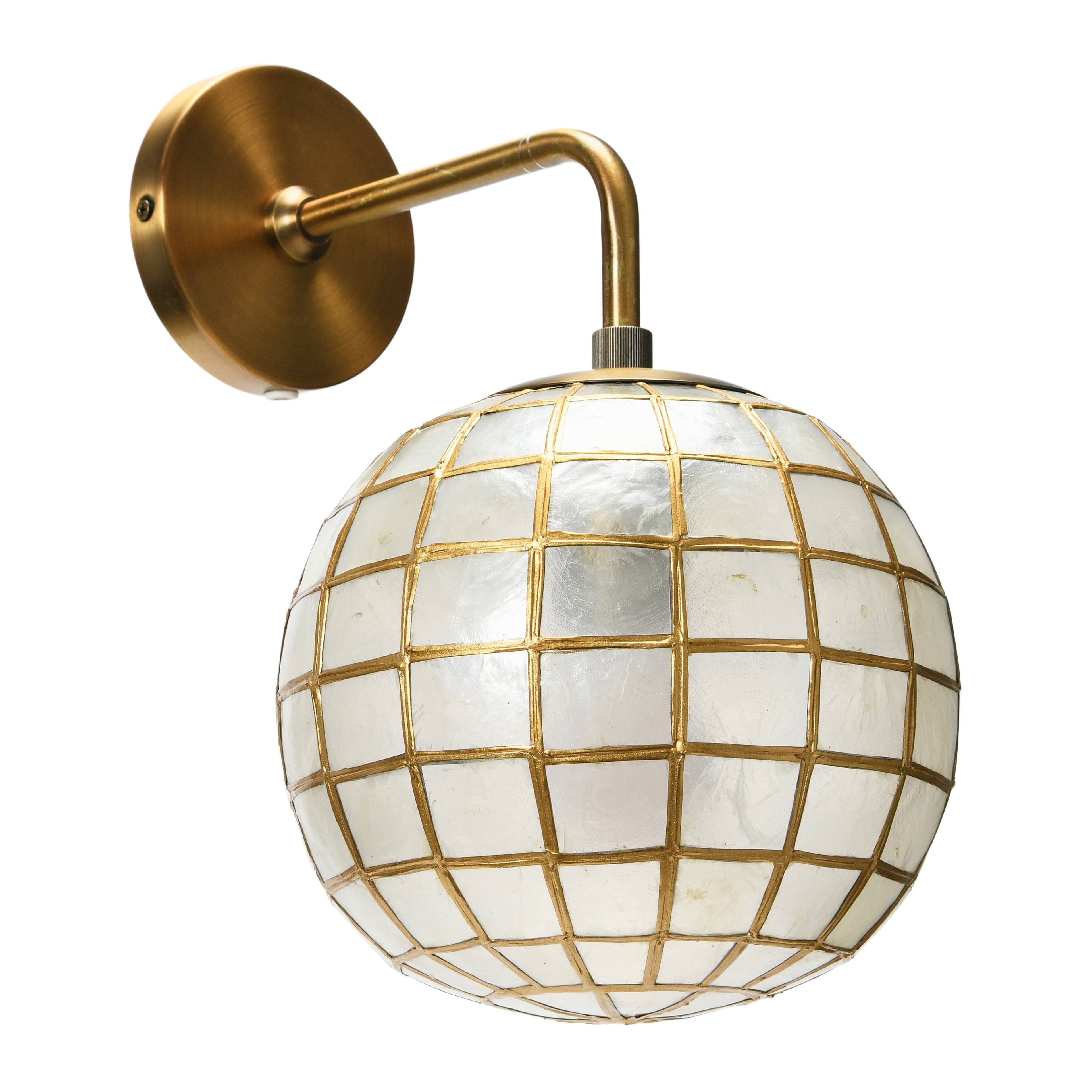 Hello Honey&#xAE; 13&#x22; Metal Princess Capiz Wall Lamp