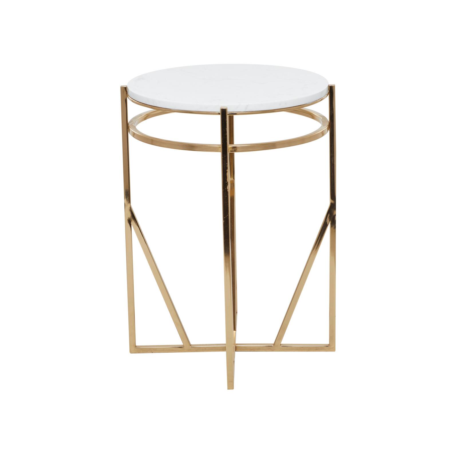 21" Gold Iron Contemporary Accent Table