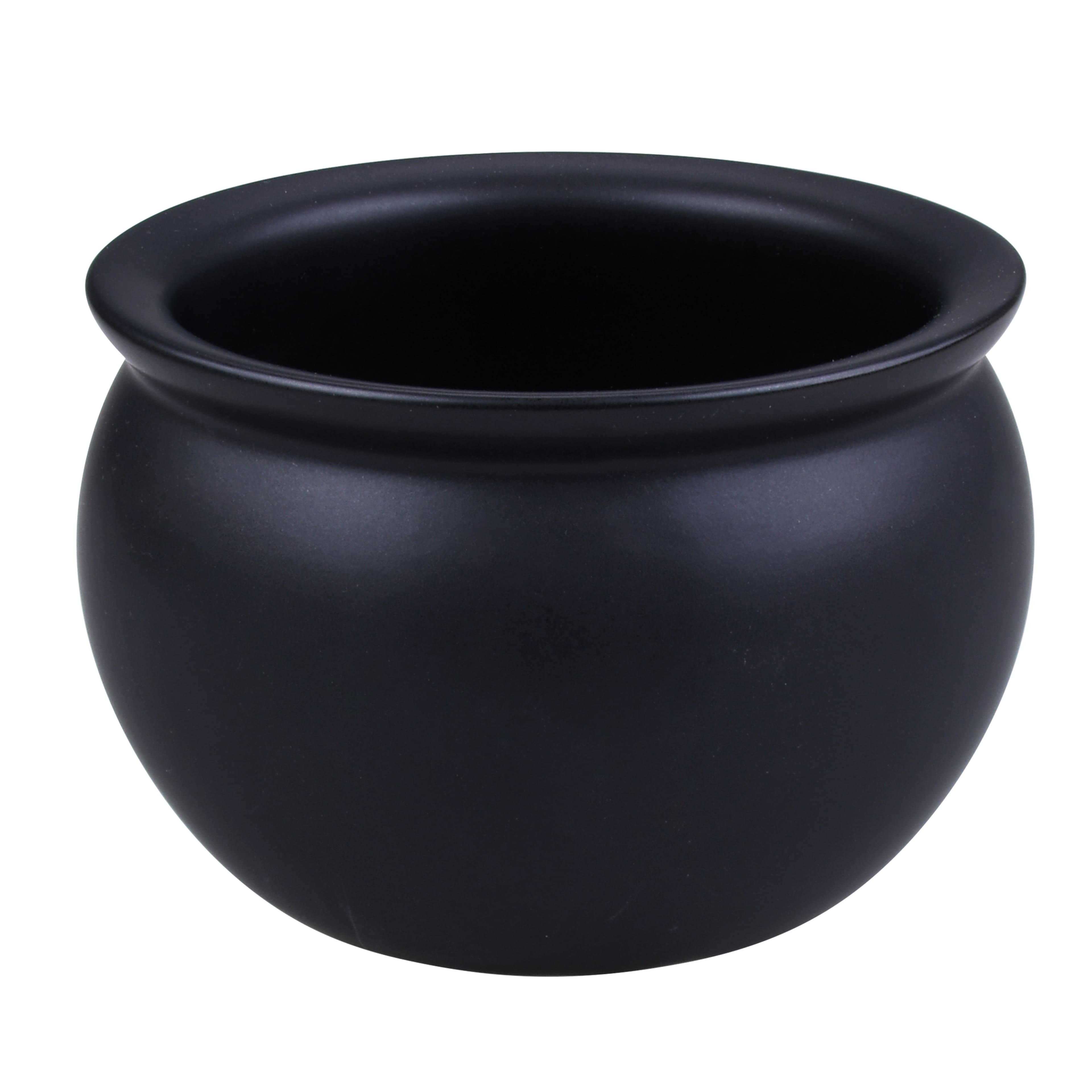 3.75&#x22; Black Ceramic Cauldron by Makery&#x2122;