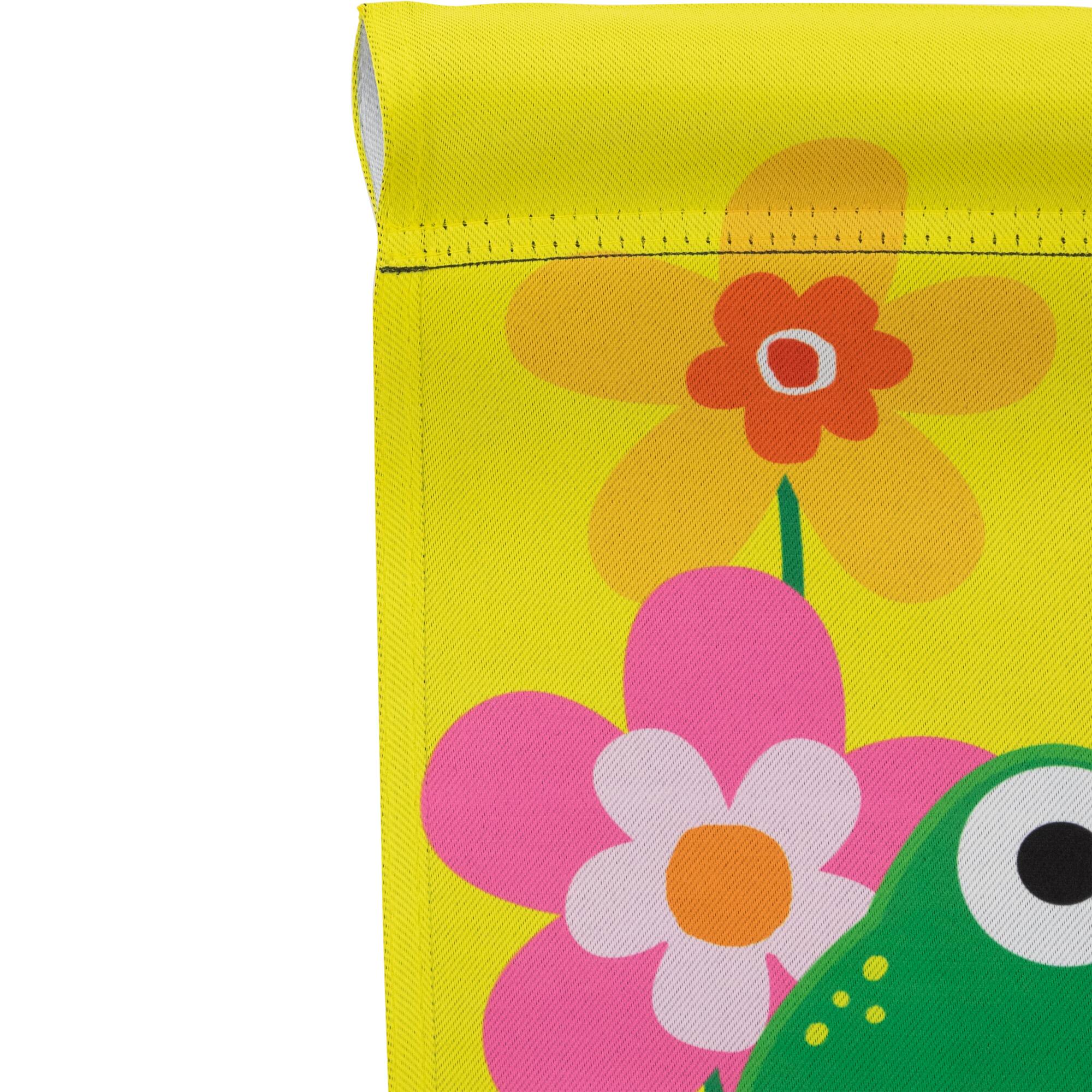 18" Happy Frog Floral Garden Flag
