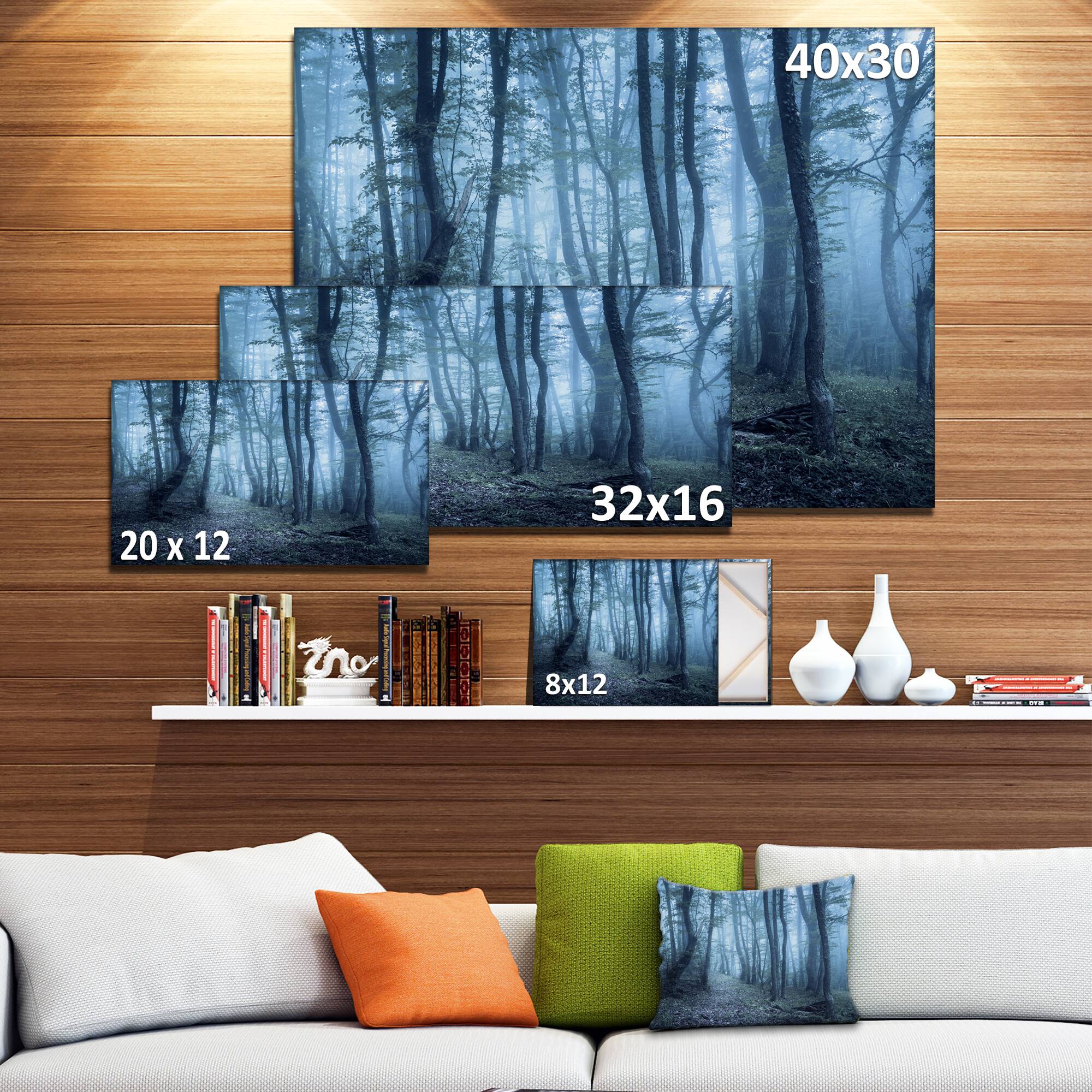 Designart - Spring Foggy Forest Trees - Landscape Photography Canvas Print