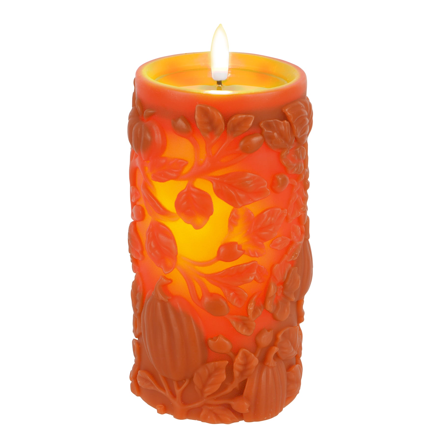 3&#x22; x 6&#x22; Orange Pumpkin LED Pillar Candle by Ashland&#xAE;