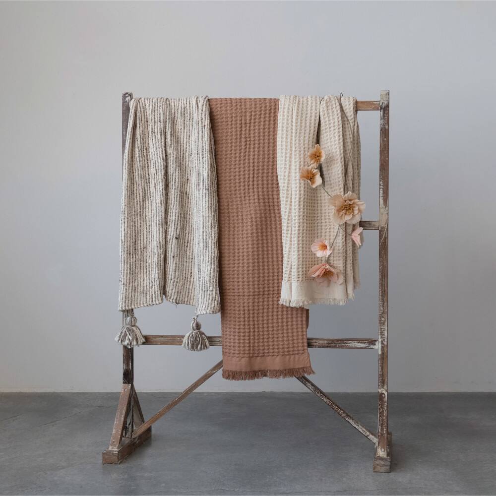 Hello Honey&#xAE; Waffle Weave Cotton Throw Blanket with Fringe