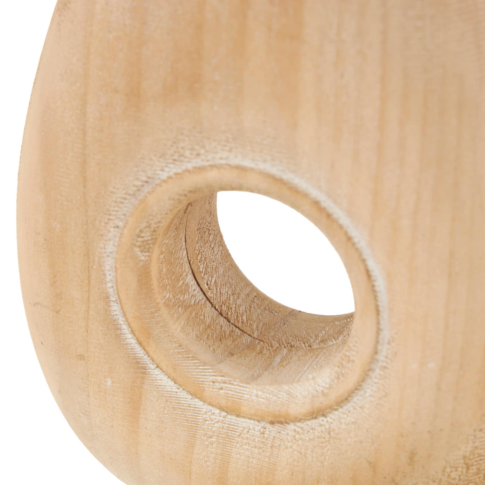 Brown Wood Teardrop Vase with Cutout Center Set