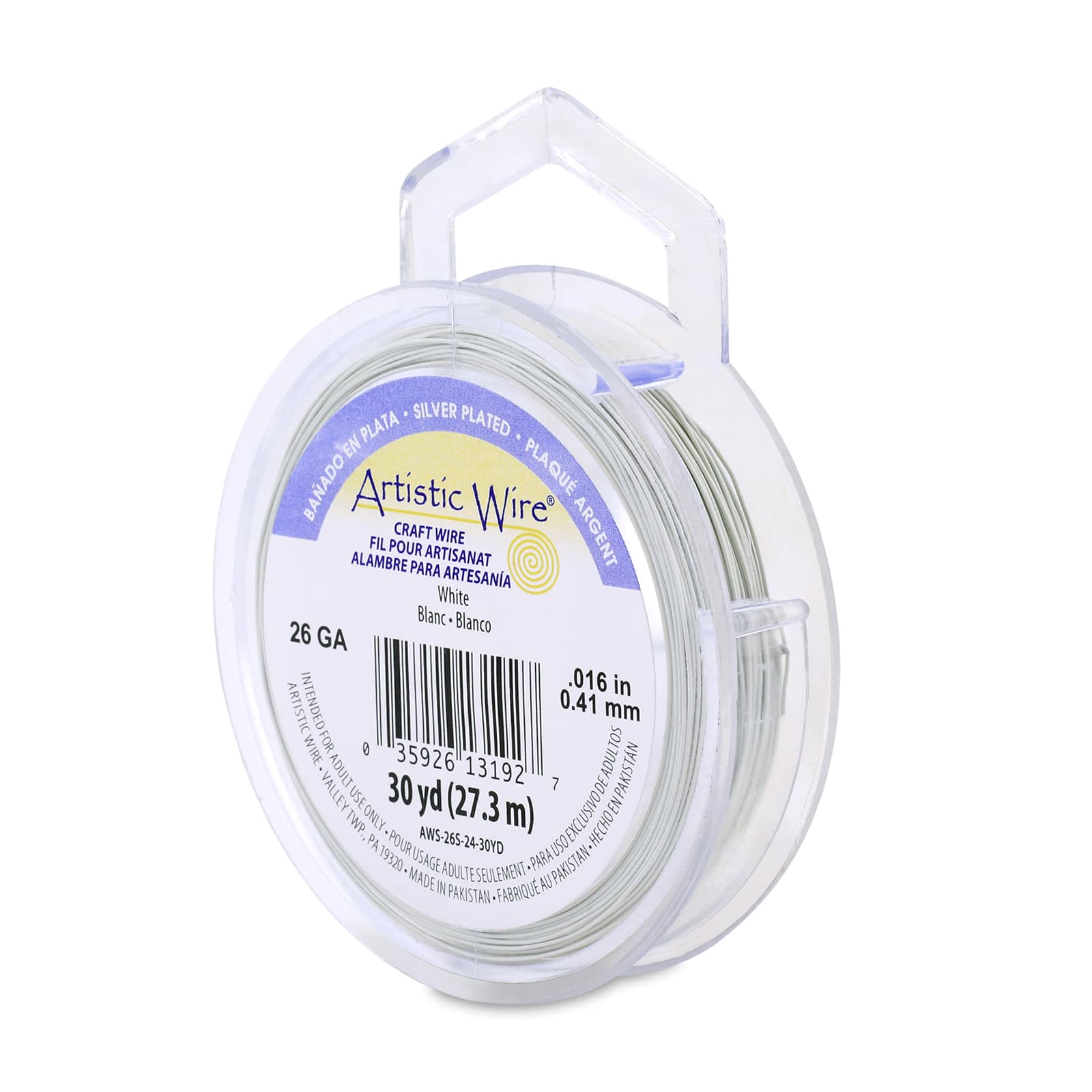 Artistic Wire® 26 Gauge Silver Plated Tarnish Resistant Colored Copper Craft Wire, 30yd.