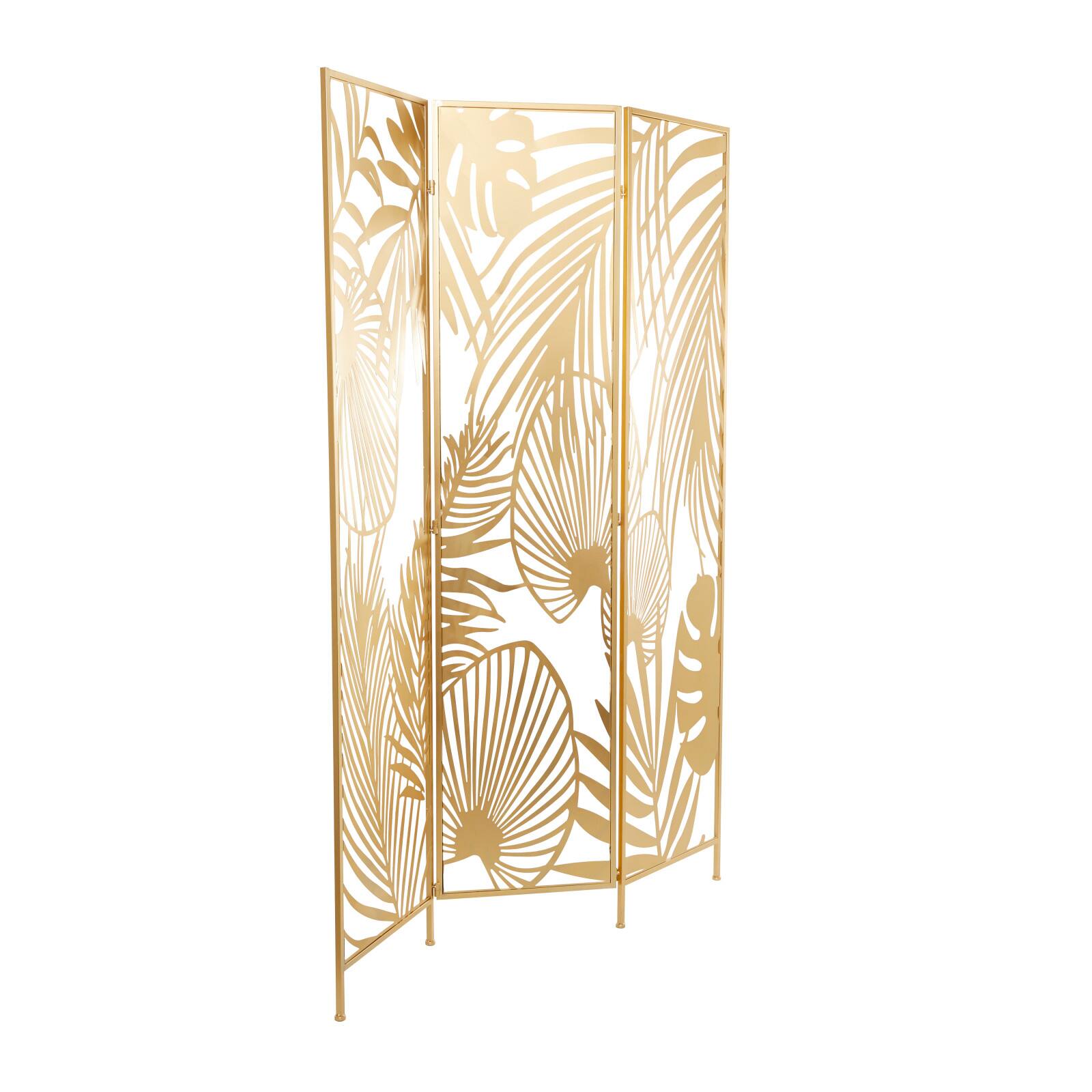 Gold Iron Glam Room Divider Screen, 71" x 48" x 1"