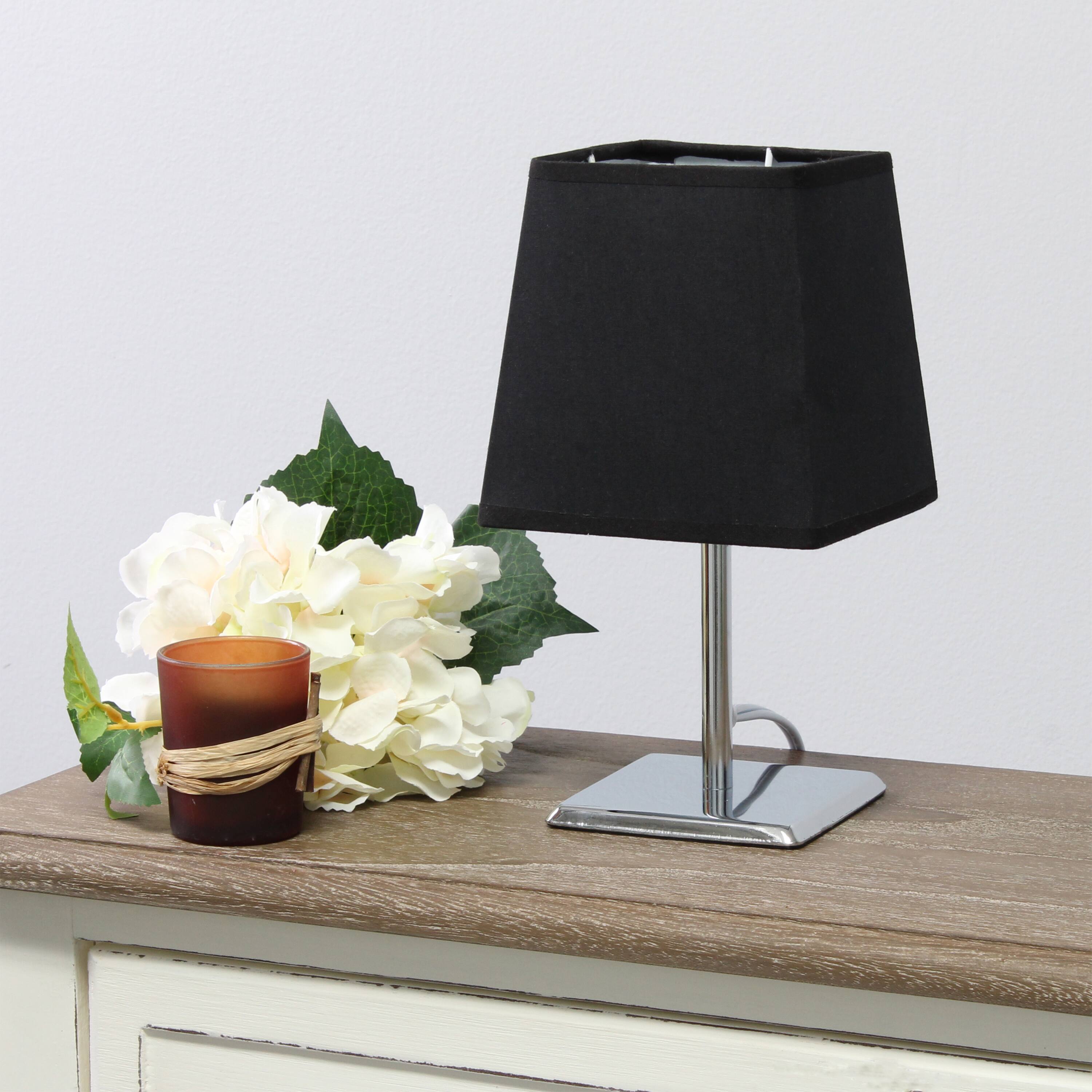 Simple Designs&#x2122; 9.5&#x22; Mini Chrome Table Lamp with Squared Empire Shade