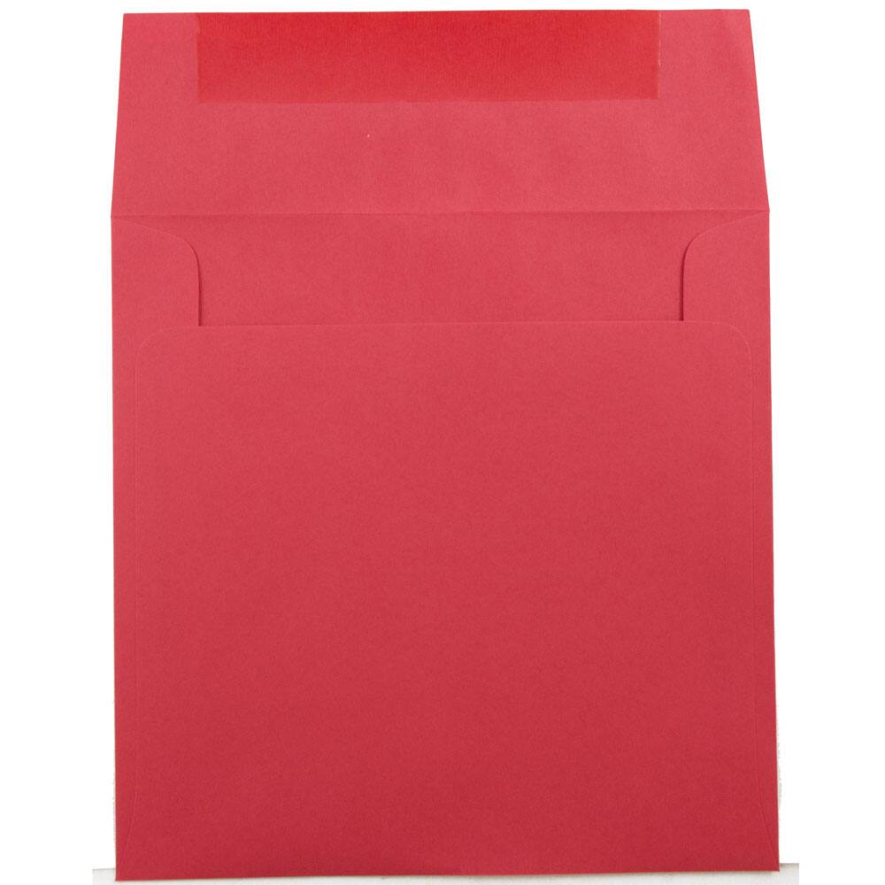 JAM Paper 7.5" x 7.5" Red Square Colored Invitation Envelopes, 25ct.