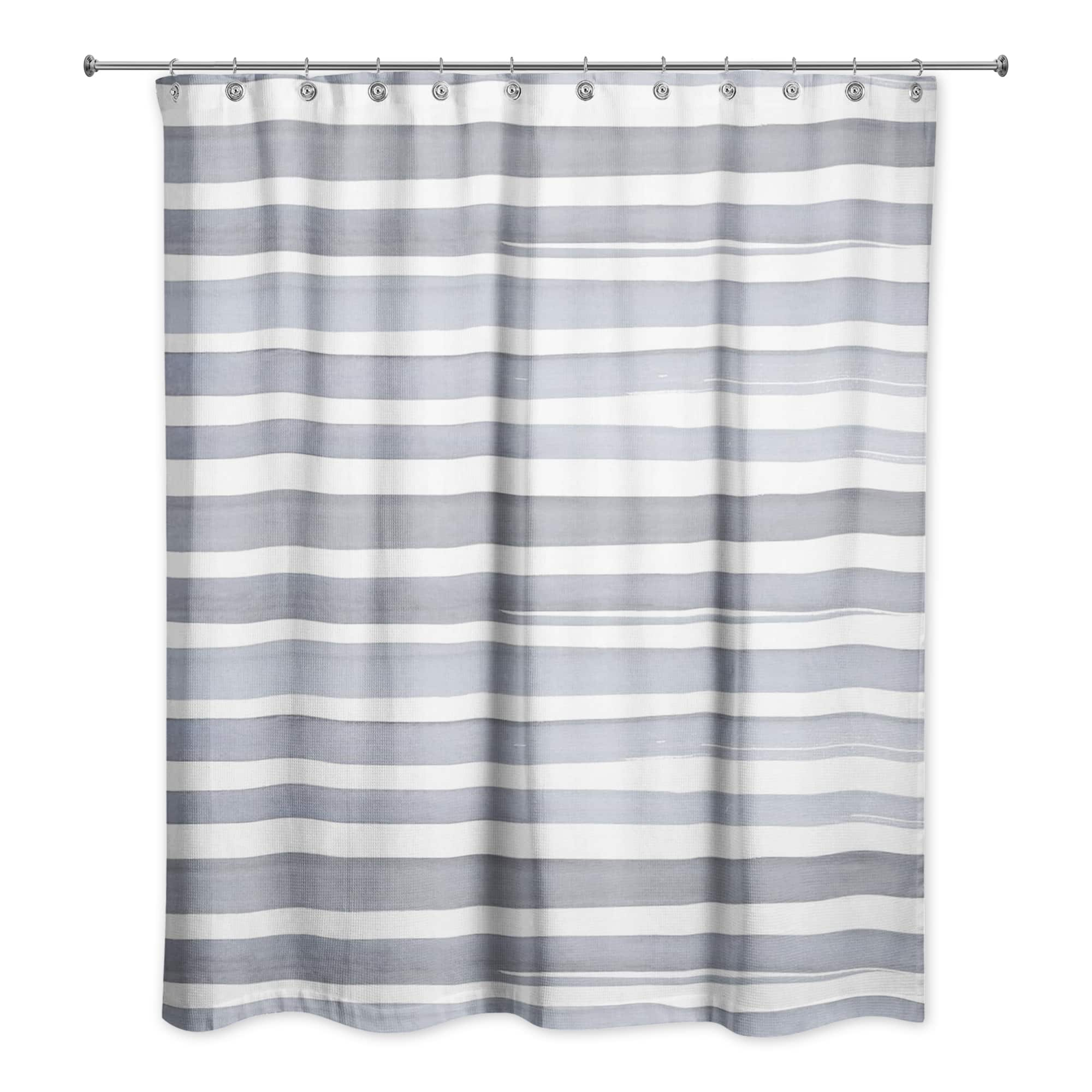 Watercolor Stripes Shower Curtain, 71" x 74"