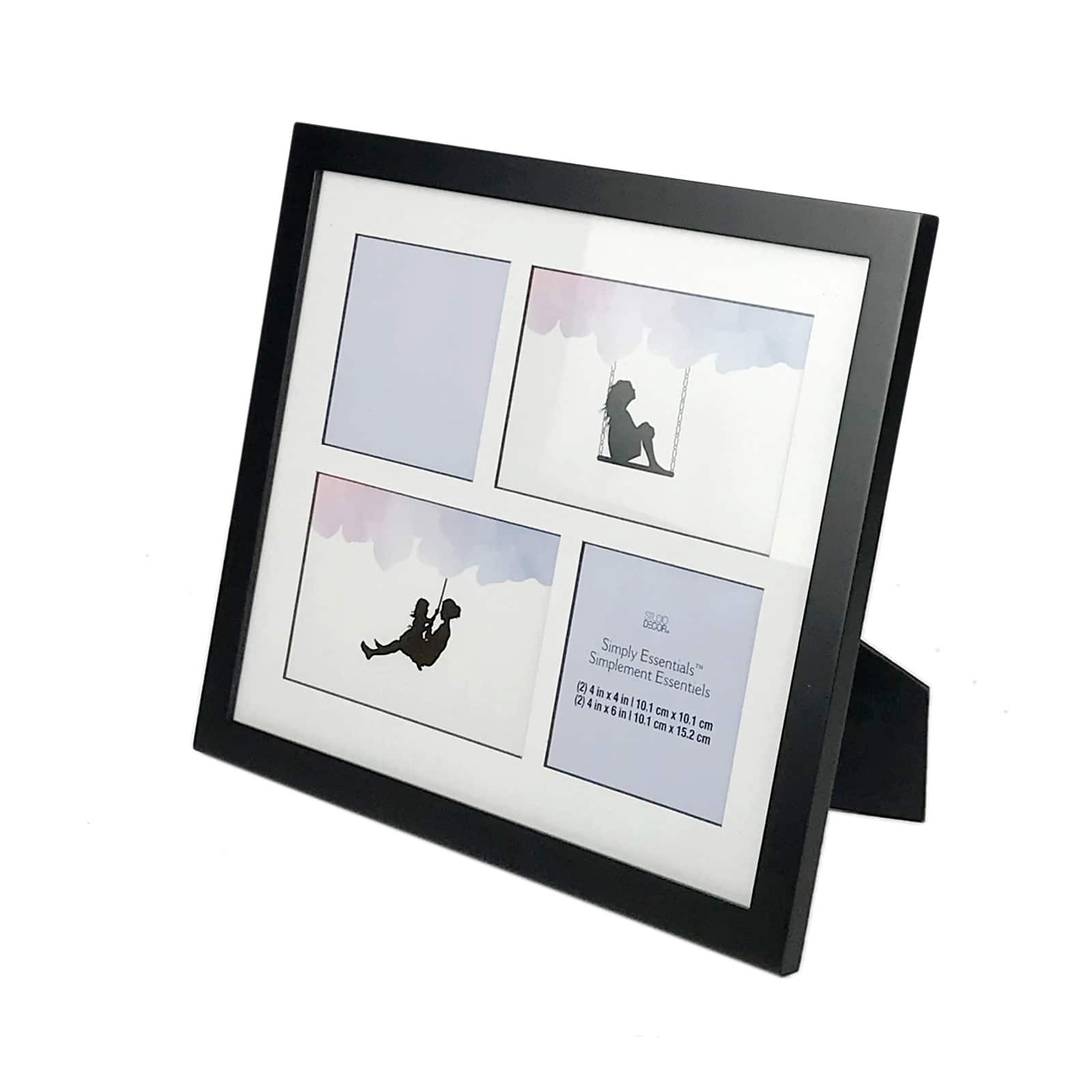 Black 4-Opening Collage Frame, Simply Essentials&#x2122; By Studio D&#xE9;cor&#xAE;