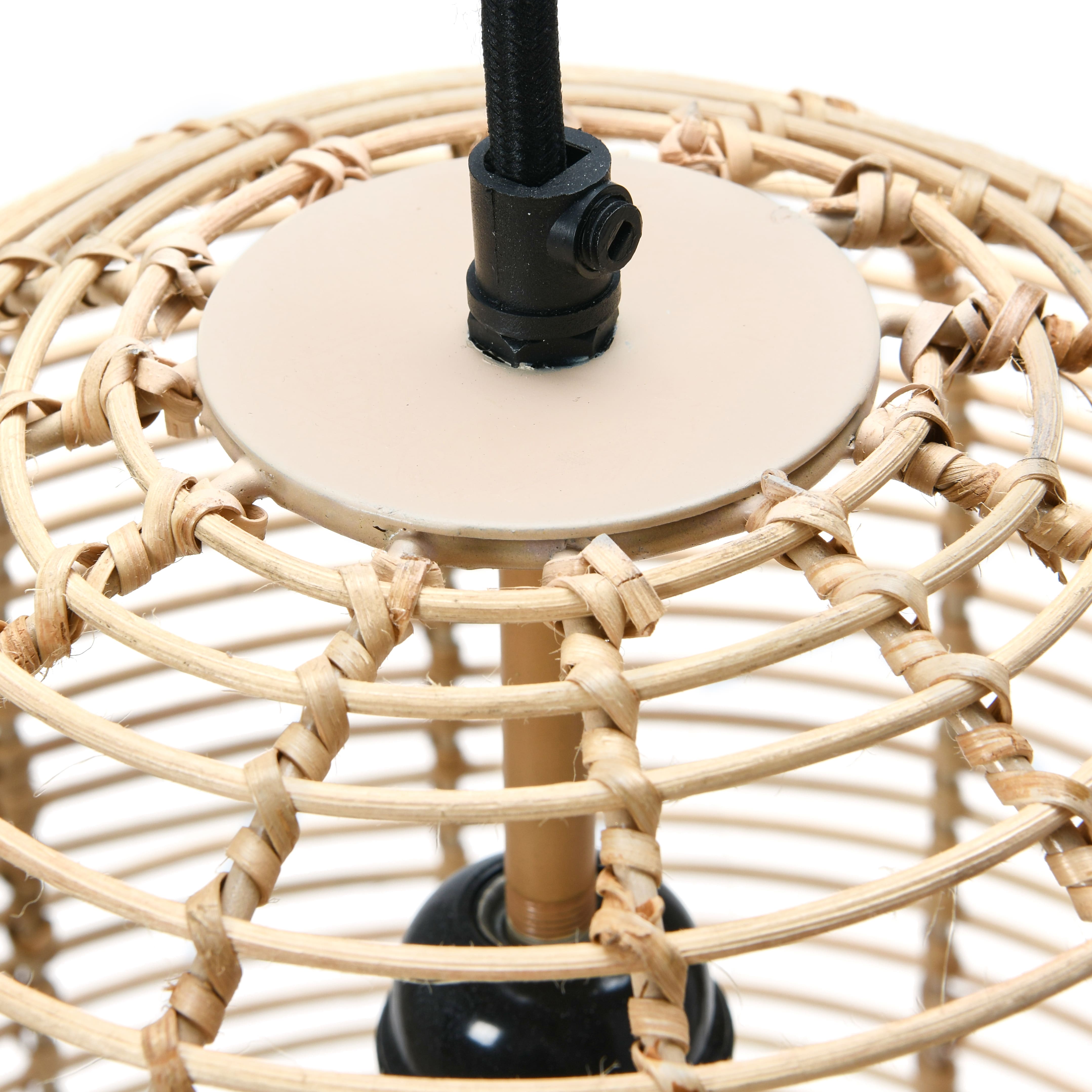 Hello Honey&#xAE; Modern Boho Handwoven Rattan Globe Pendant Light