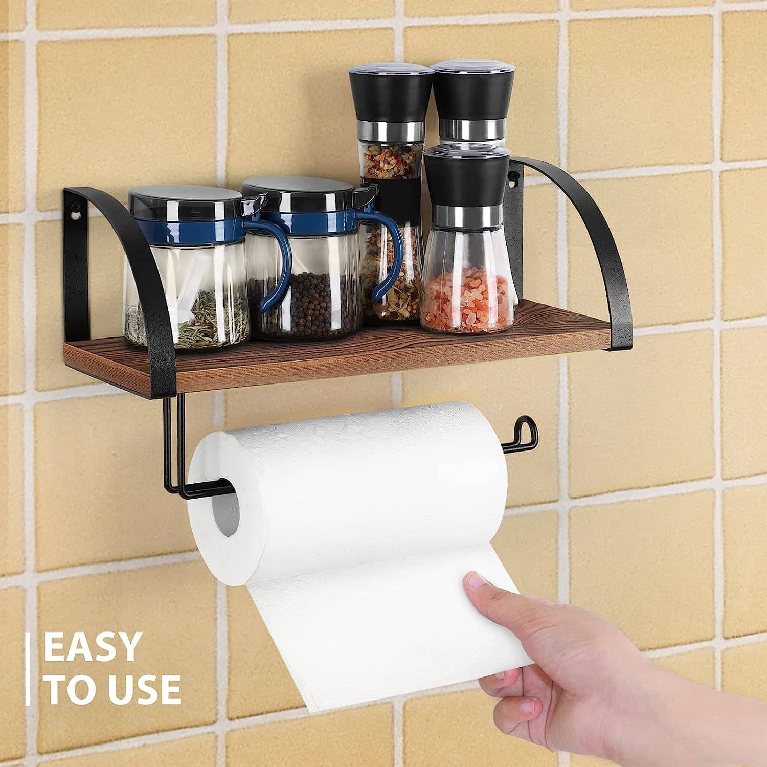 NEX™ 15" Wall Mounted Paper Towel Holder with Wood Shelf