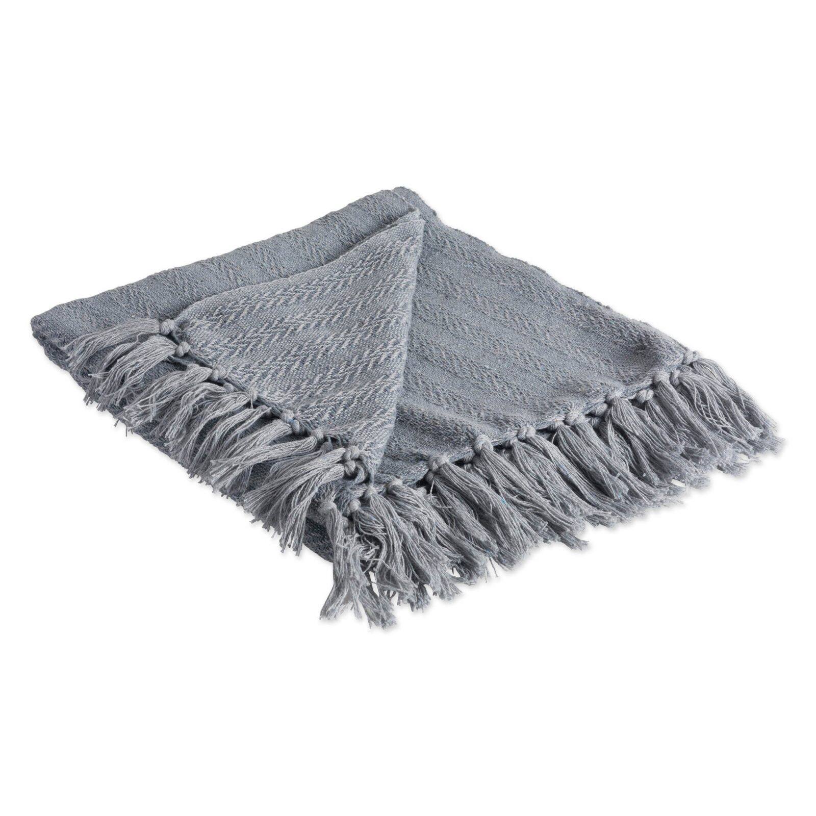 DII® Cool Gray Solid Textured Throw