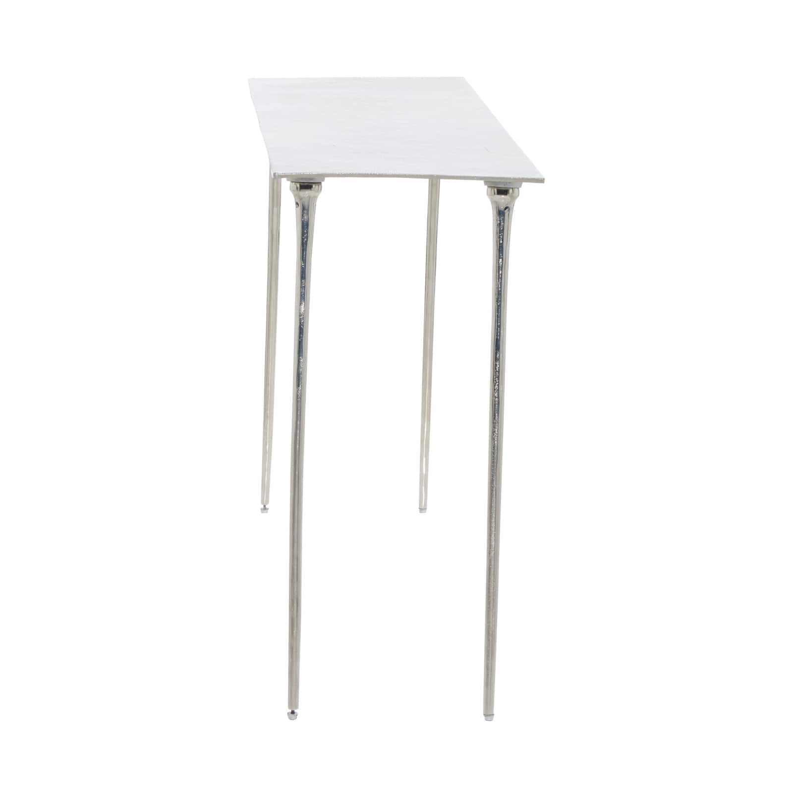 Silver Aluminum Glam Console Table, 50&#x22; x 15&#x22; x 31&#x22;